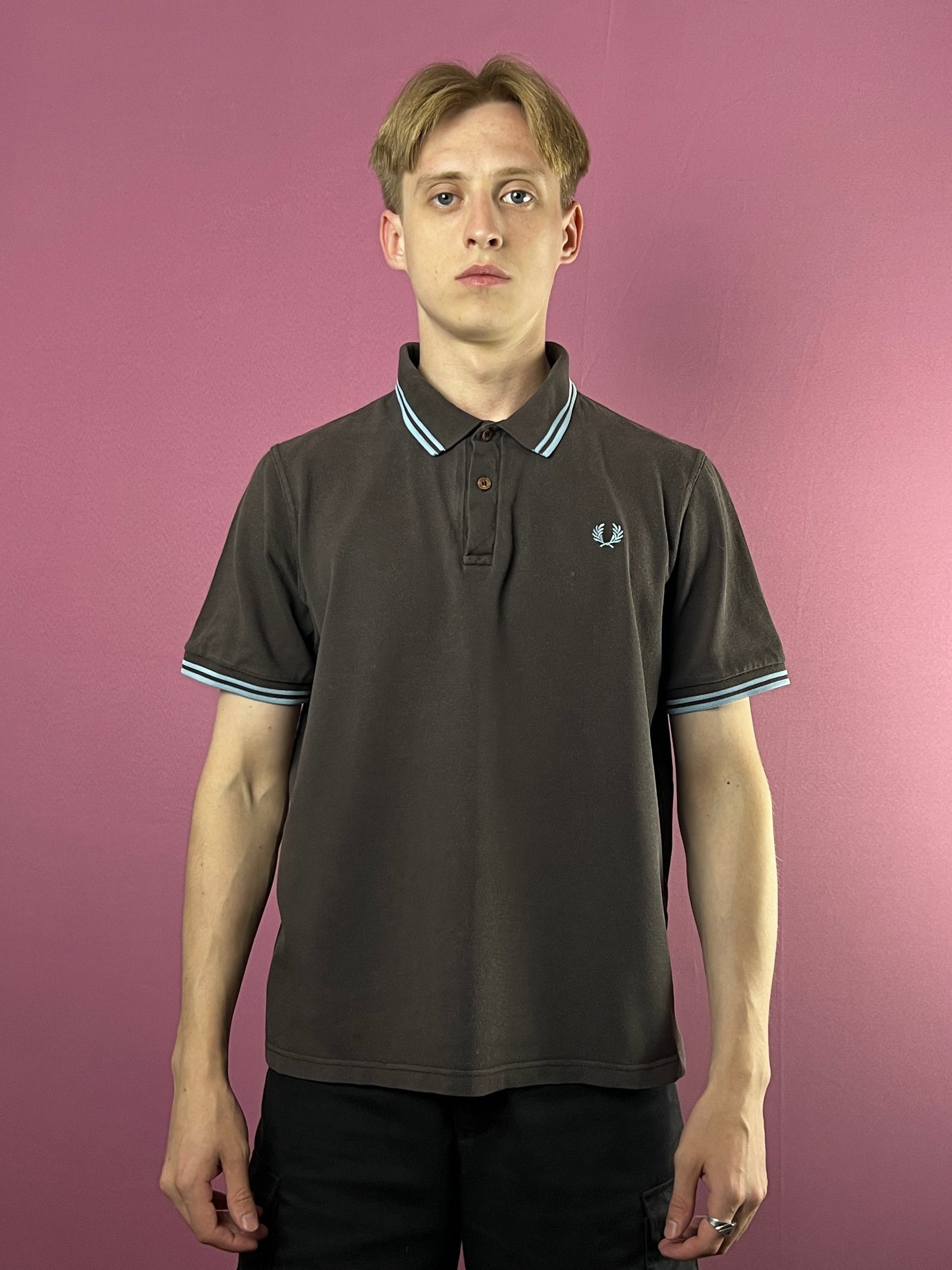 Fred Perry Vintage Men's Polo Shirt - XS Brown Cotton