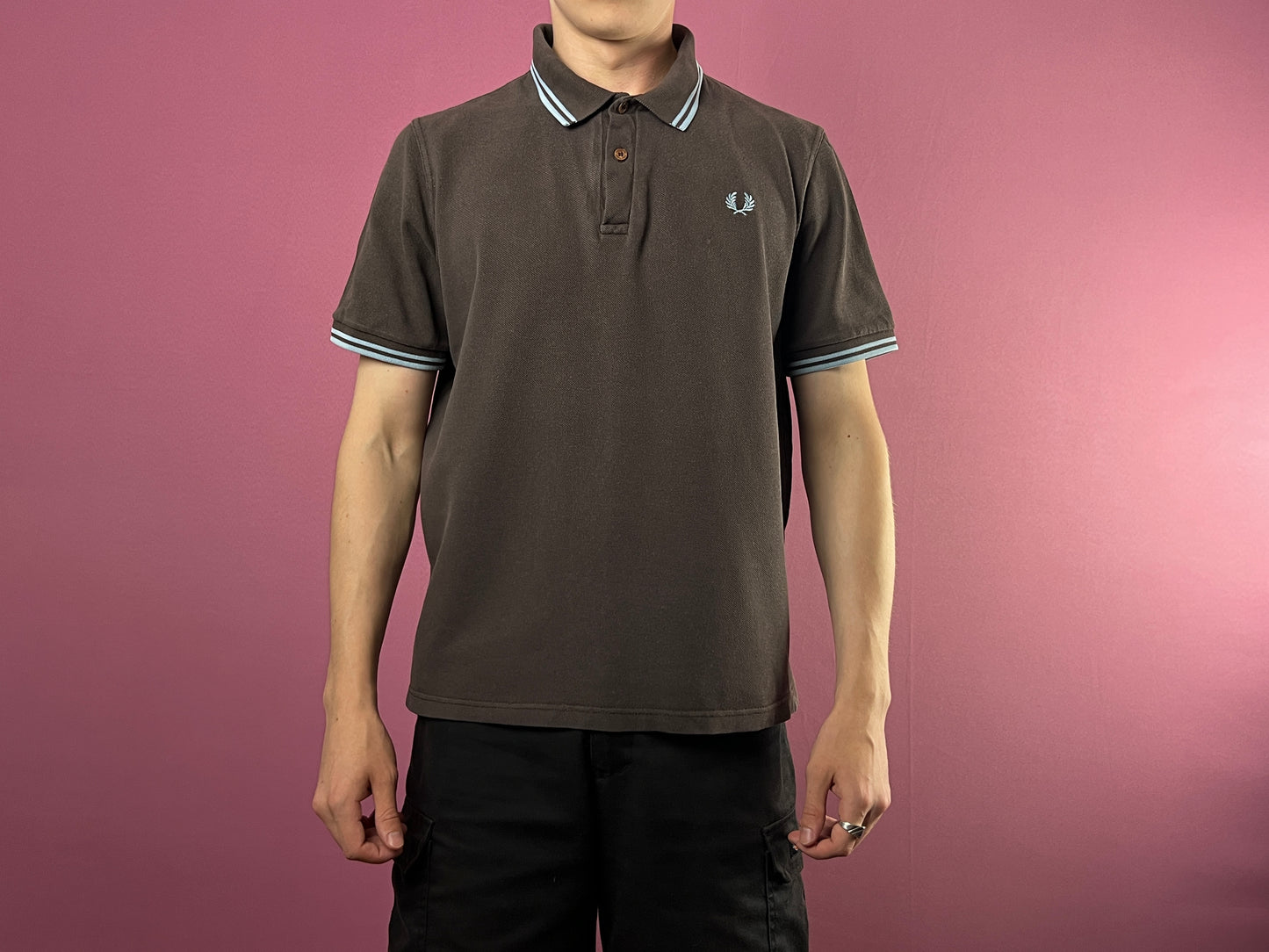 Fred Perry Vintage Men's Polo Shirt - XS Brown Cotton