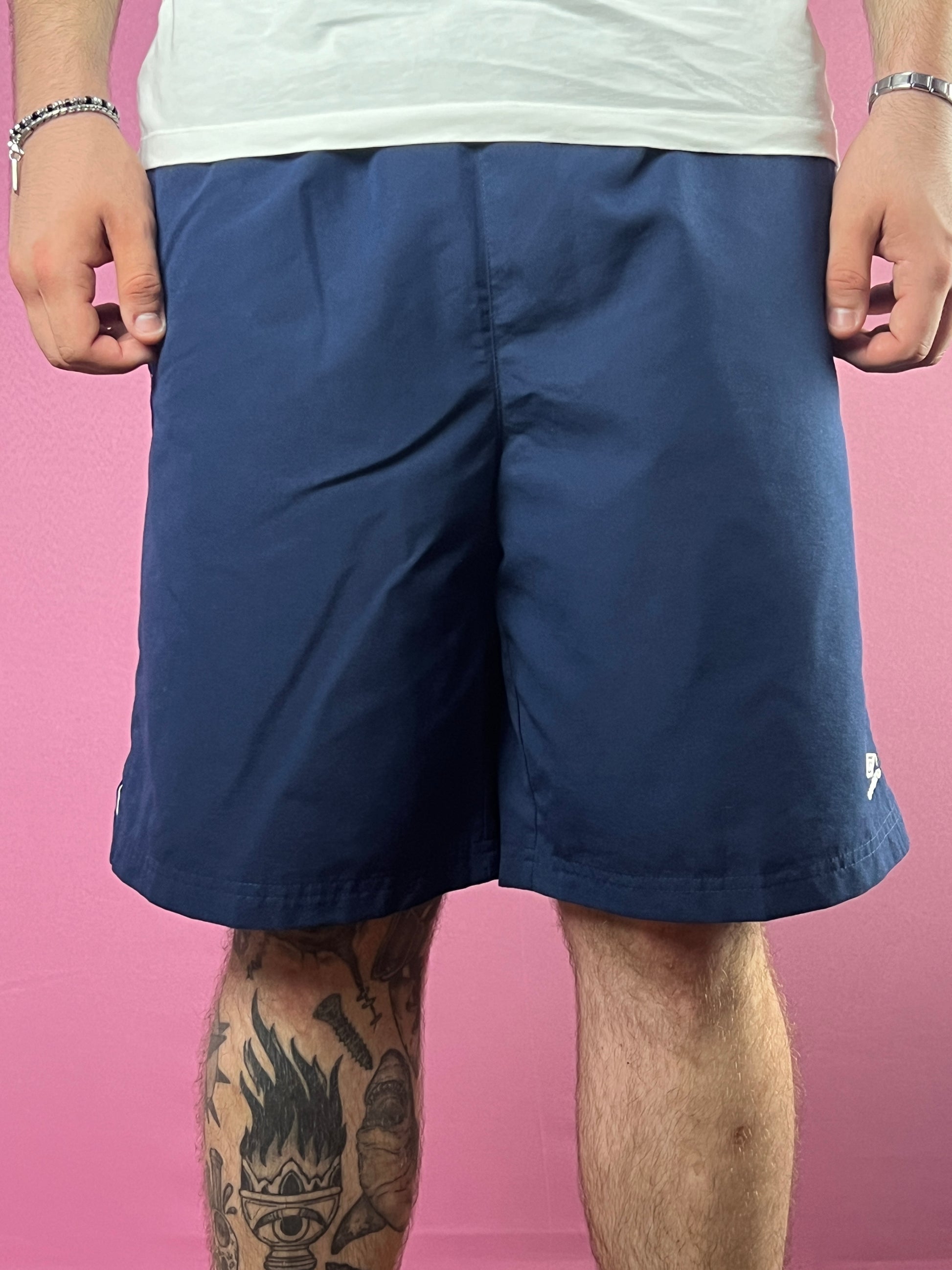 Umbro Vintage Men's Sport Shorts - M Navy Blue Polyester