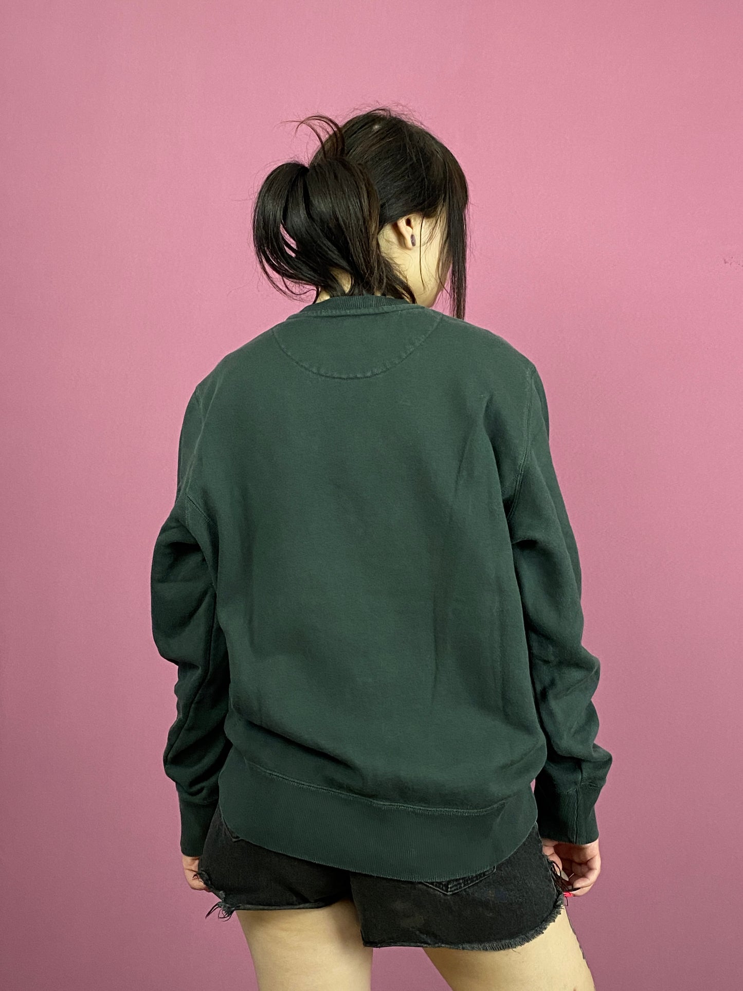 Nike Vintage Women's Sweatshirt - Large Green Cotton Blend
