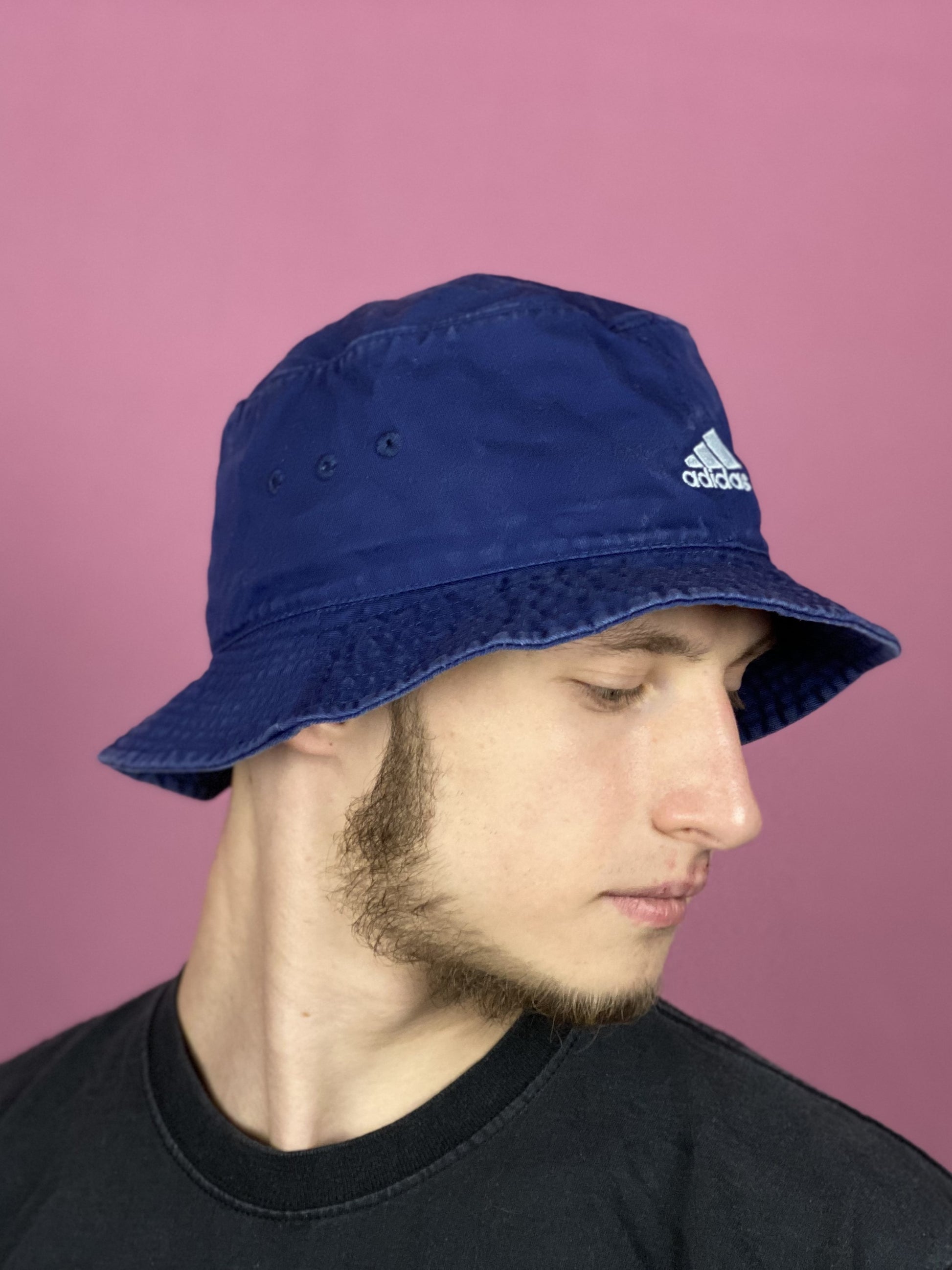 Adidas UEFA Euro 2000 Vintage Bucket Hat - M Navy Blue Cotton