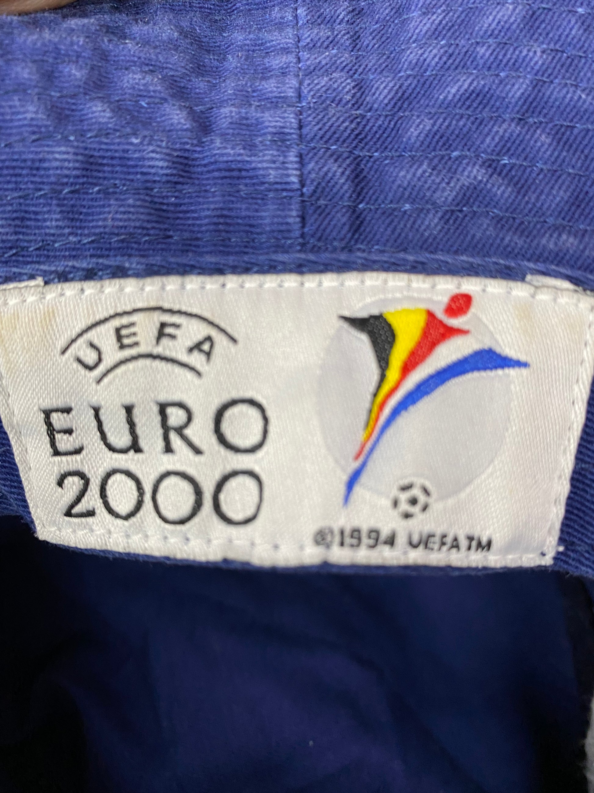 Adidas UEFA Euro 2000 Vintage Bucket Hat - M Navy Blue Cotton