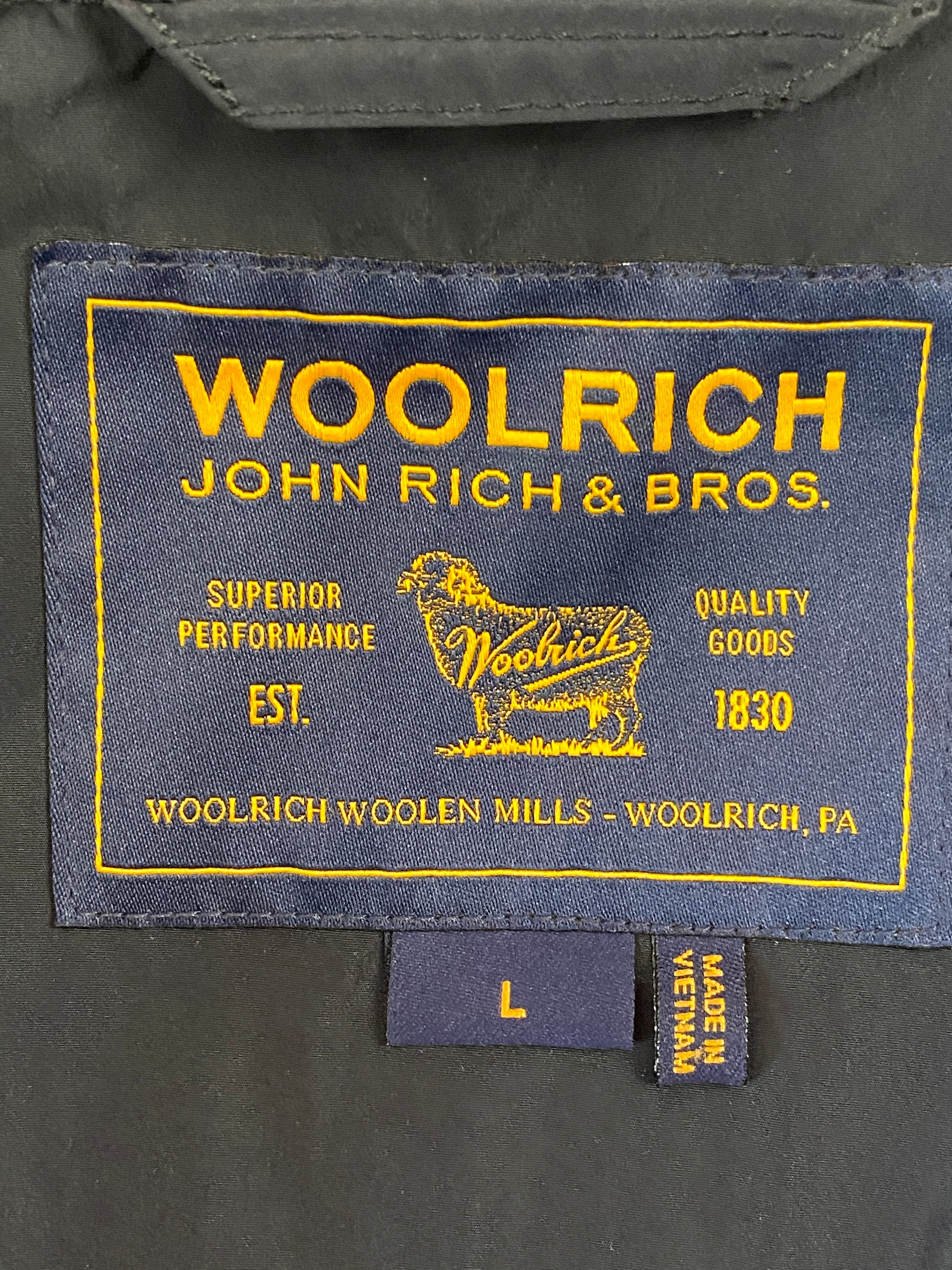 Woolrich Vintage Women's Hooded Jacket - Large Black Polyester