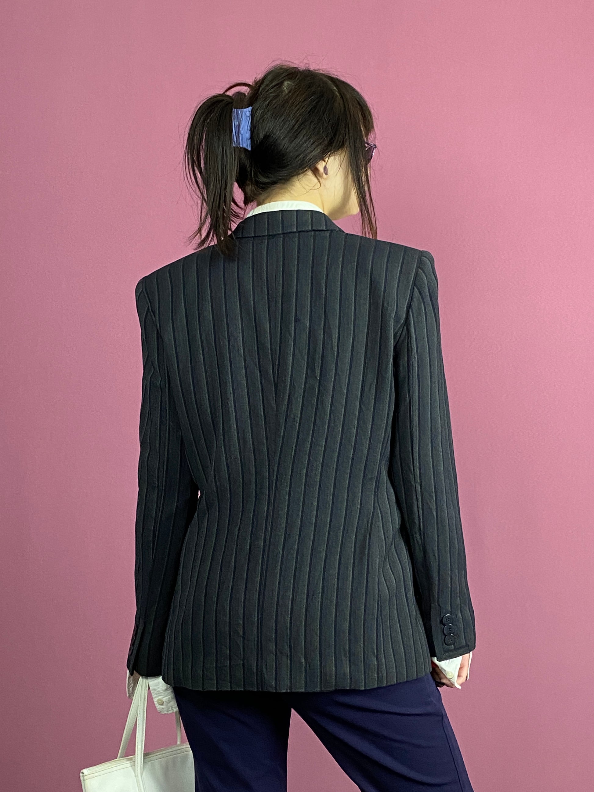 Giorgio Armani Vintage Women's Suit Blazer - Large Black Wool Blend