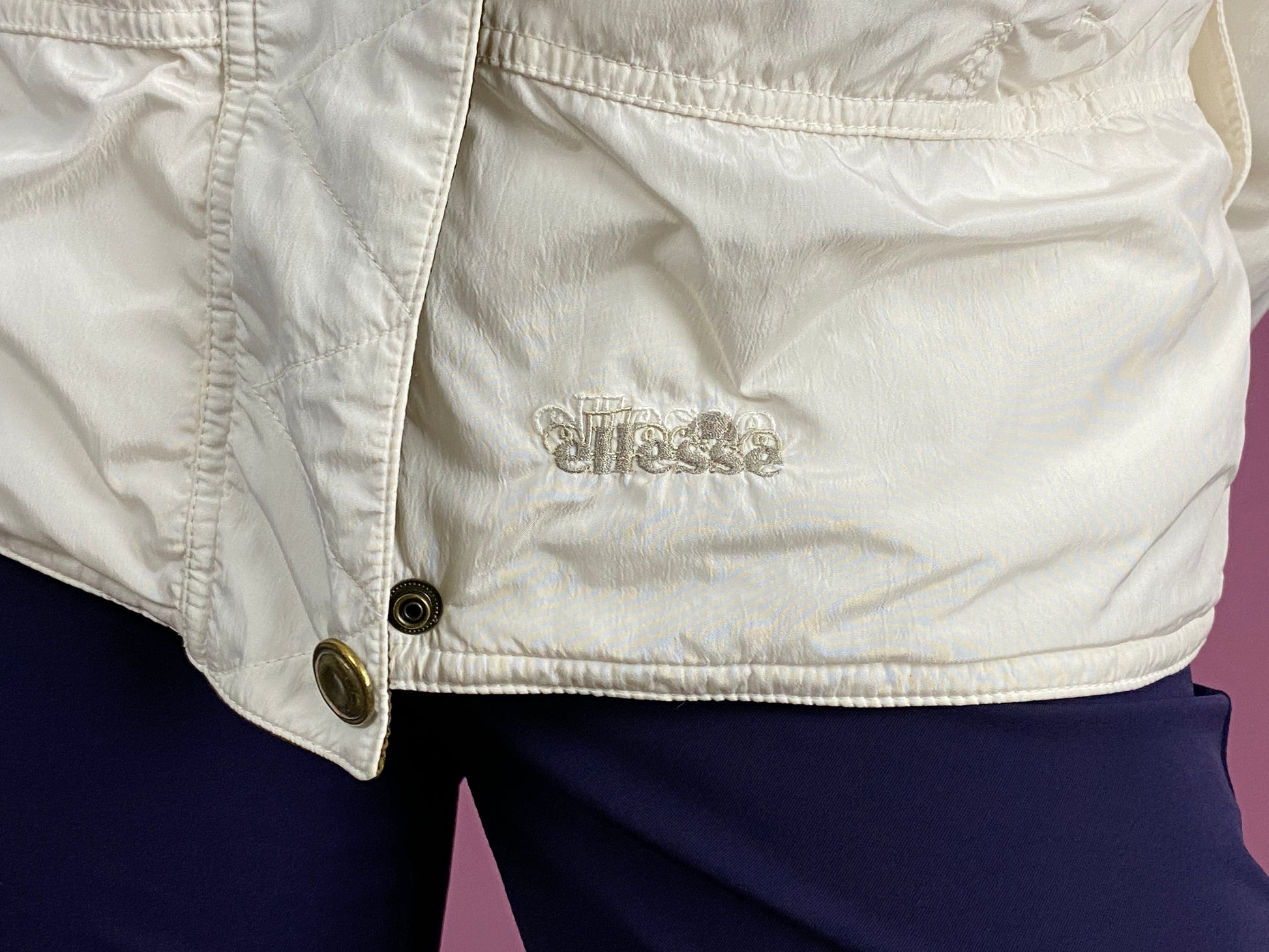 90s Ellesse Vintage Women's Ski Jacket - Large White Nylon