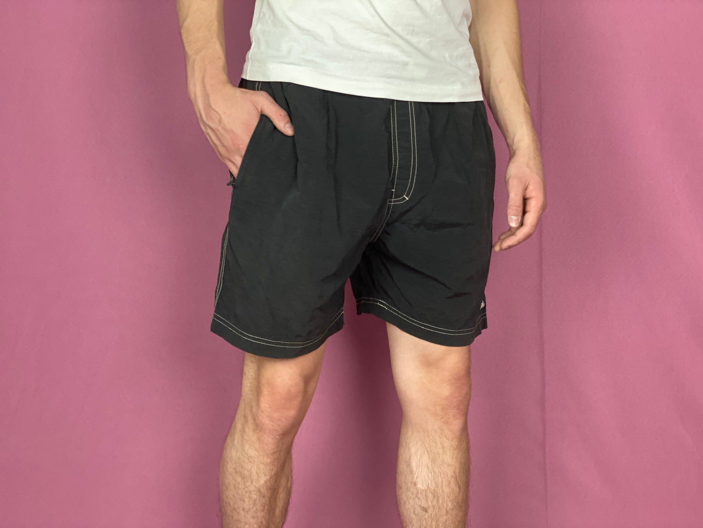 90s Adidas Vintage Men's Sport Shorts - Medium Black Polyester Blend