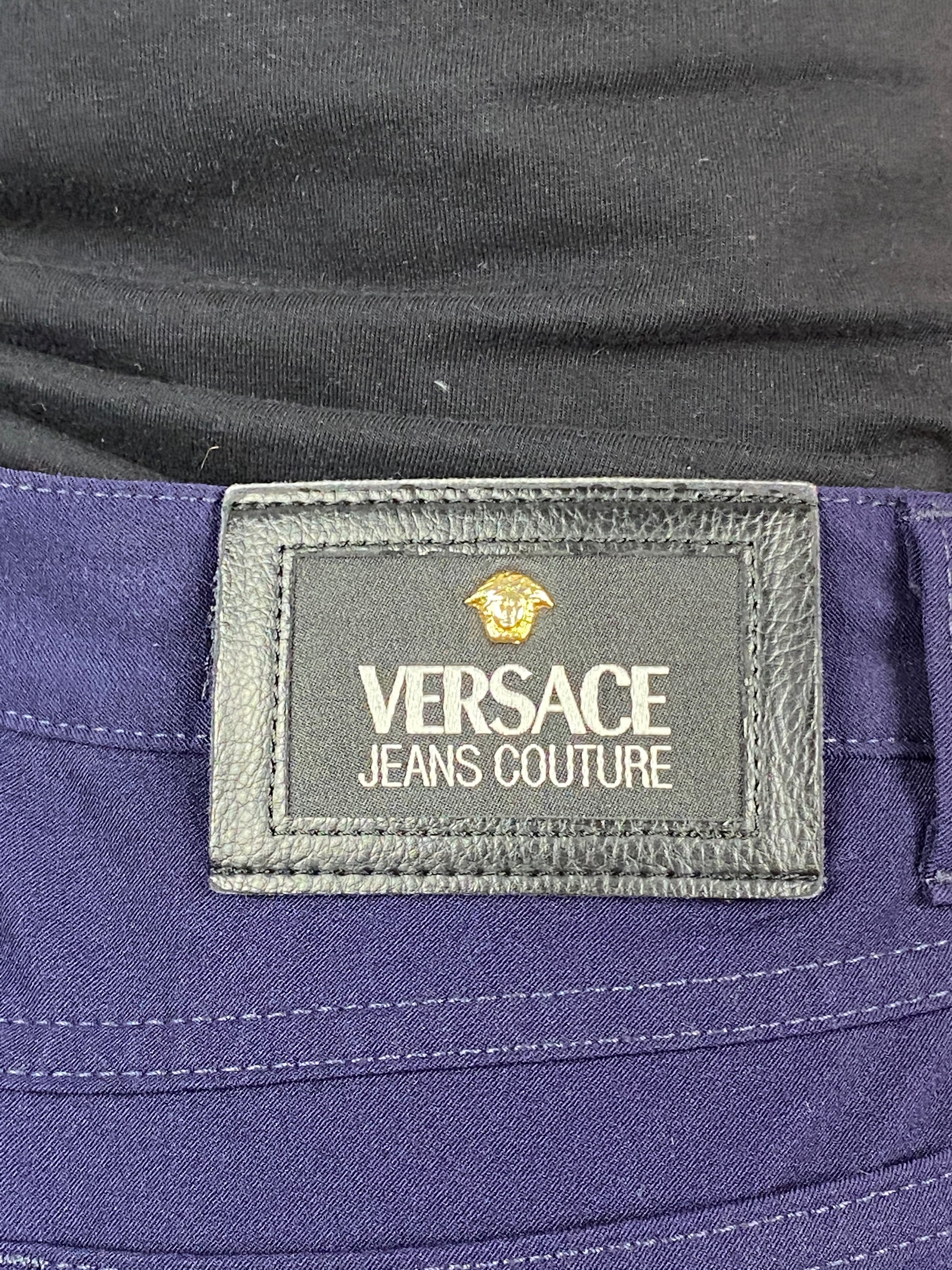 Versace Jeans Couture Vintage Women's Pants - M Navy Blue Nylon Blend