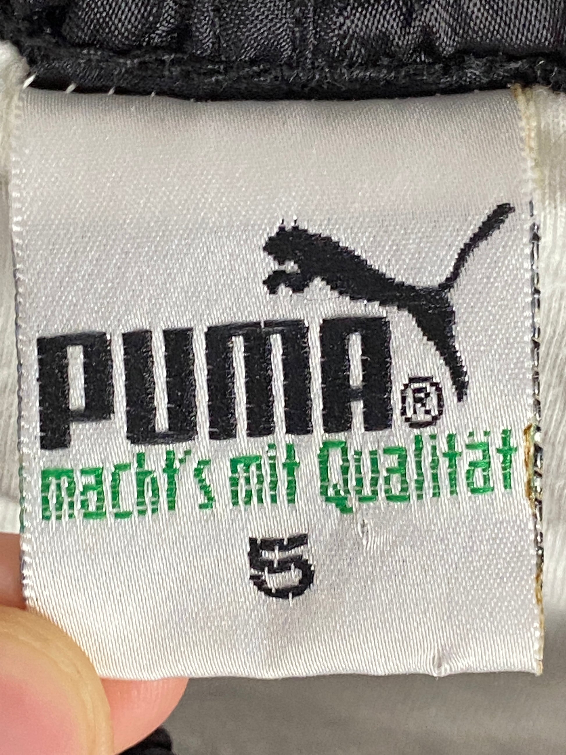 90s Puma Vintage Women's Striped Sport Shorts - Small Black Nylon