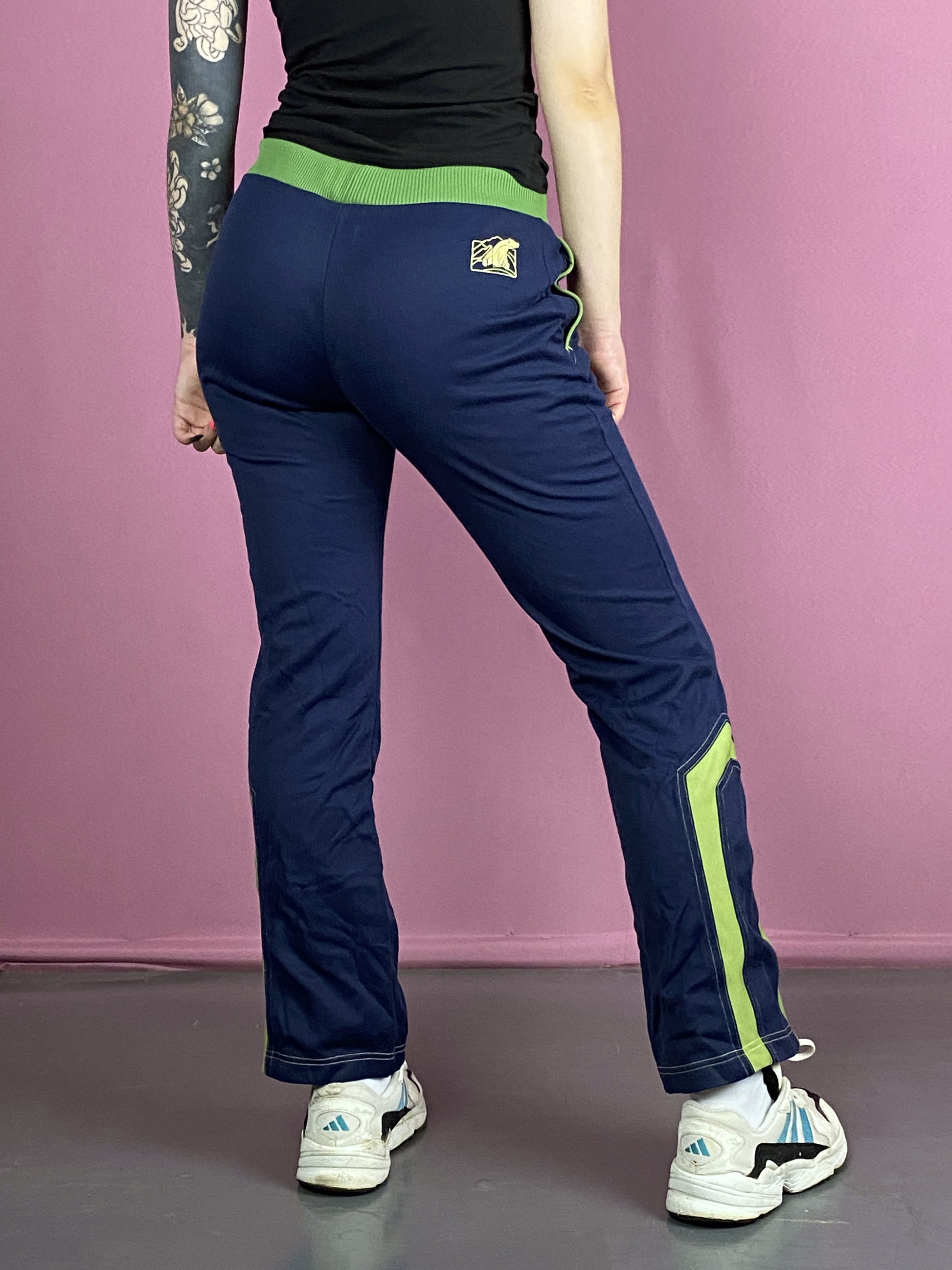 Adidas Vintage Women's Retro Track Pants - S Navy Blue Cotton Blend