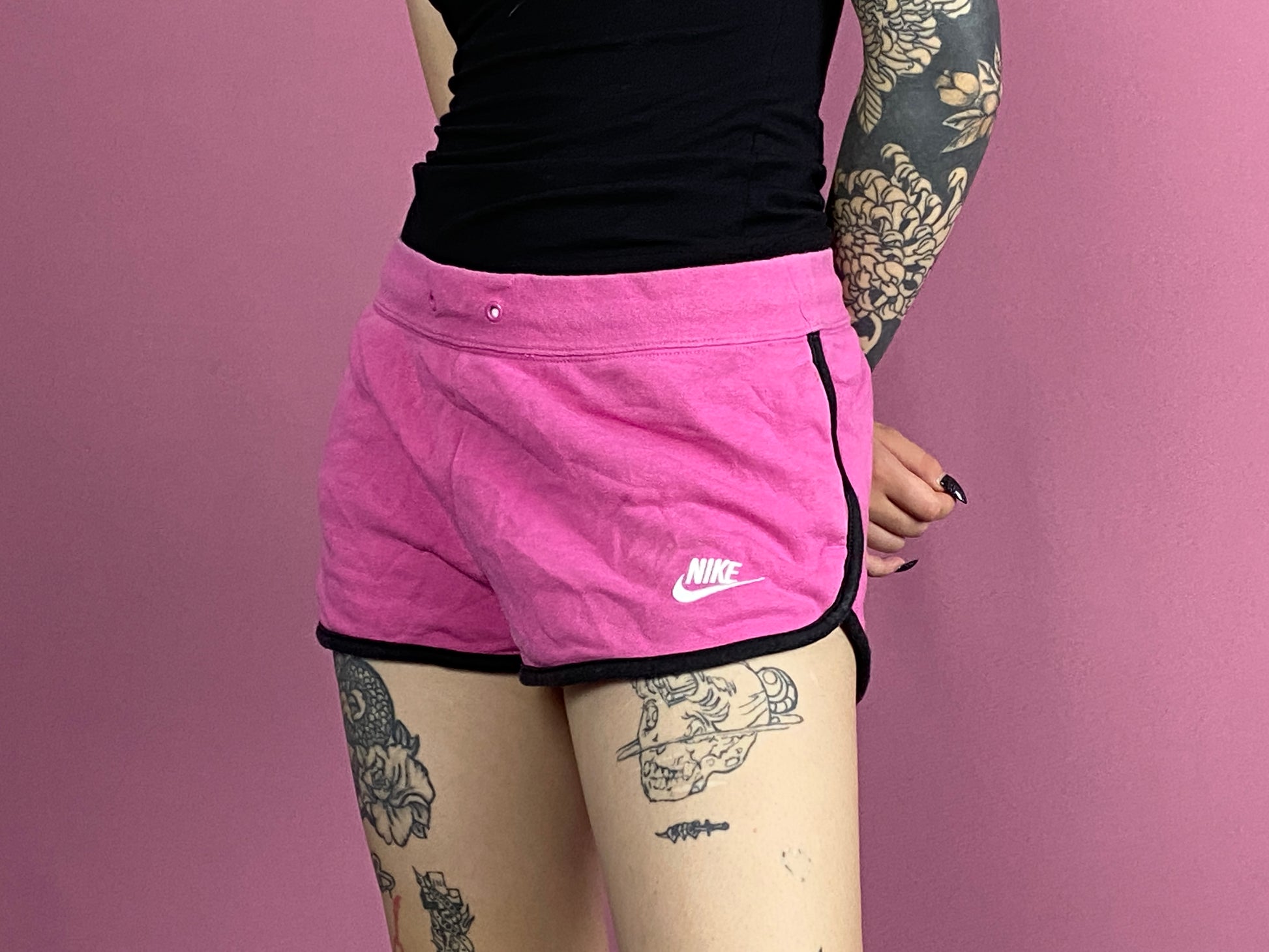 Nike Vintage Women's Mini Sweat Shorts - Medium Pink Cotton Blend