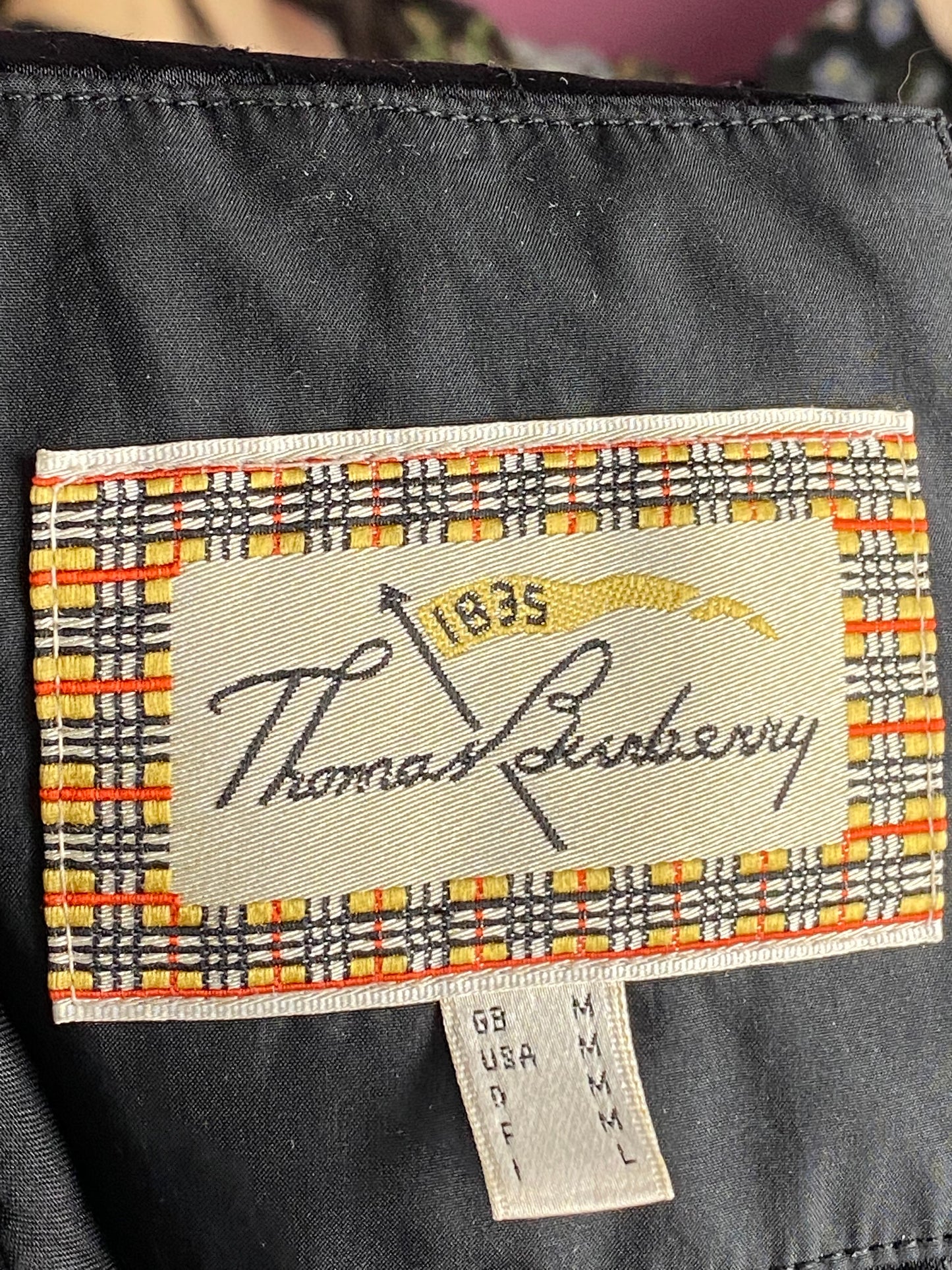 90s Thomas Burberry Vintage Women's Jacket - Medium Black Polyester