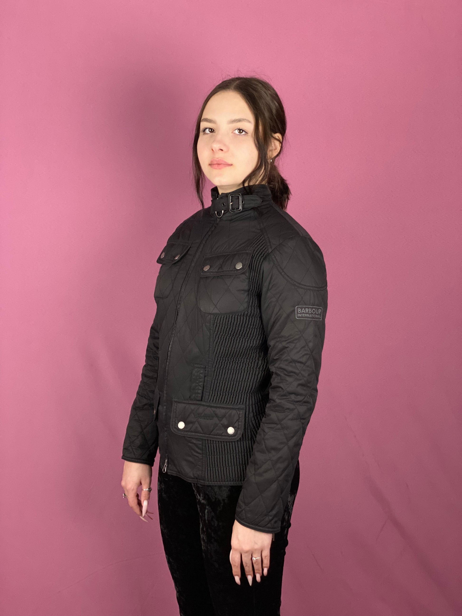 Barbour International Women's Quilted Jacket - Medium Black Polyester