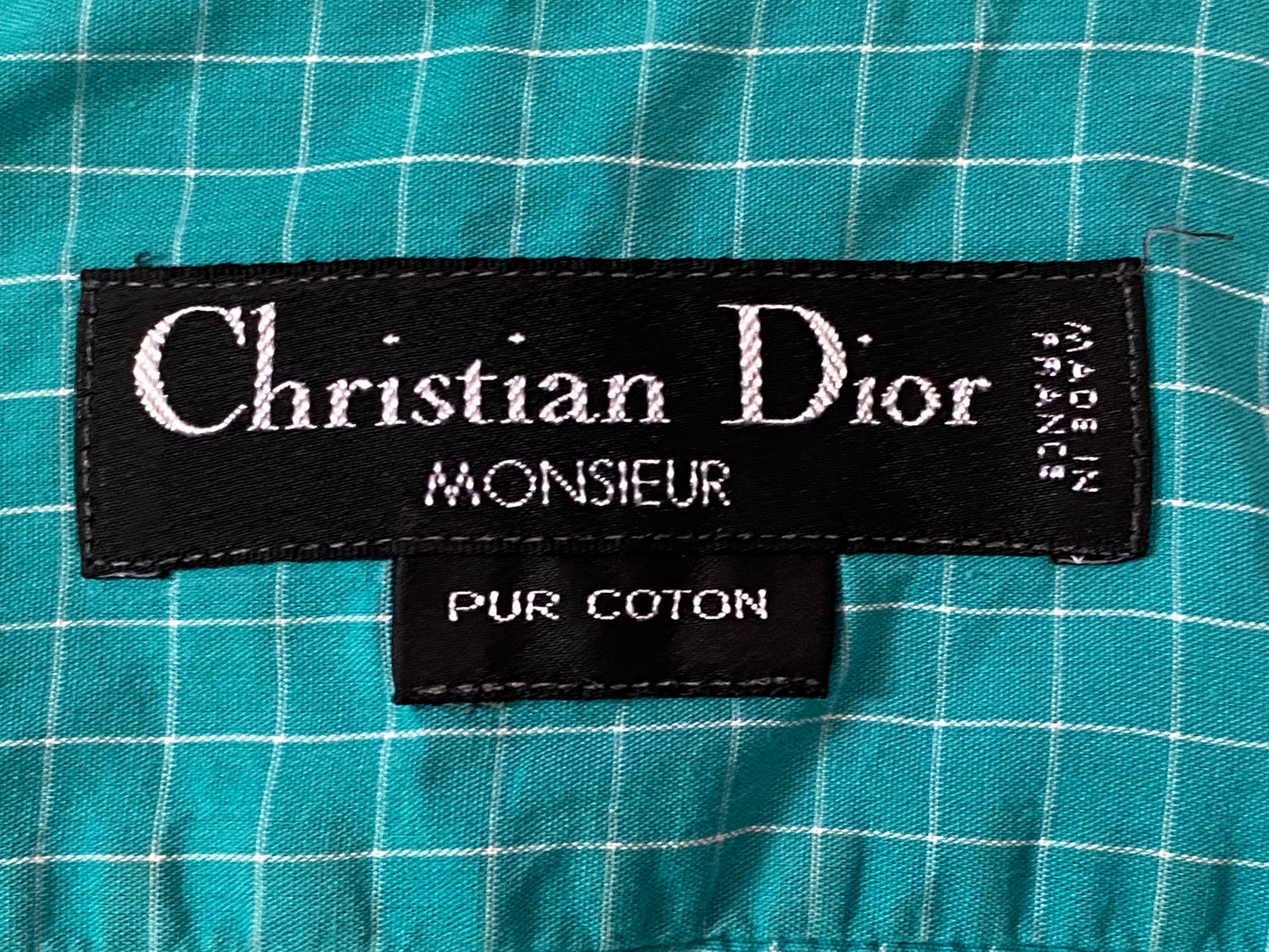 90s Christian Dior Vintage Men's Short Sleeve Shirt - Large Blue