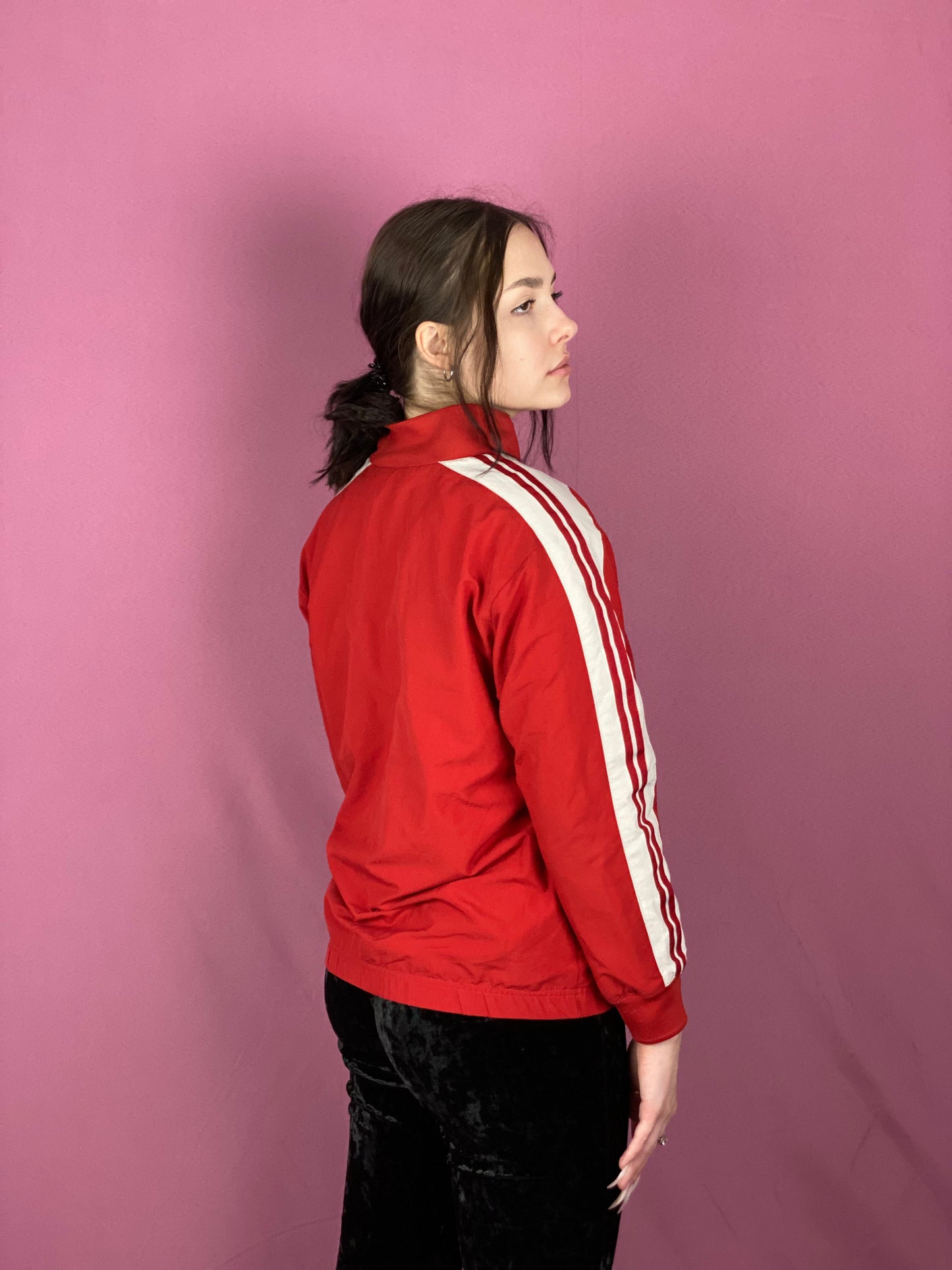 Nike Vintage Women's Track Jacket - Large Red Polyester