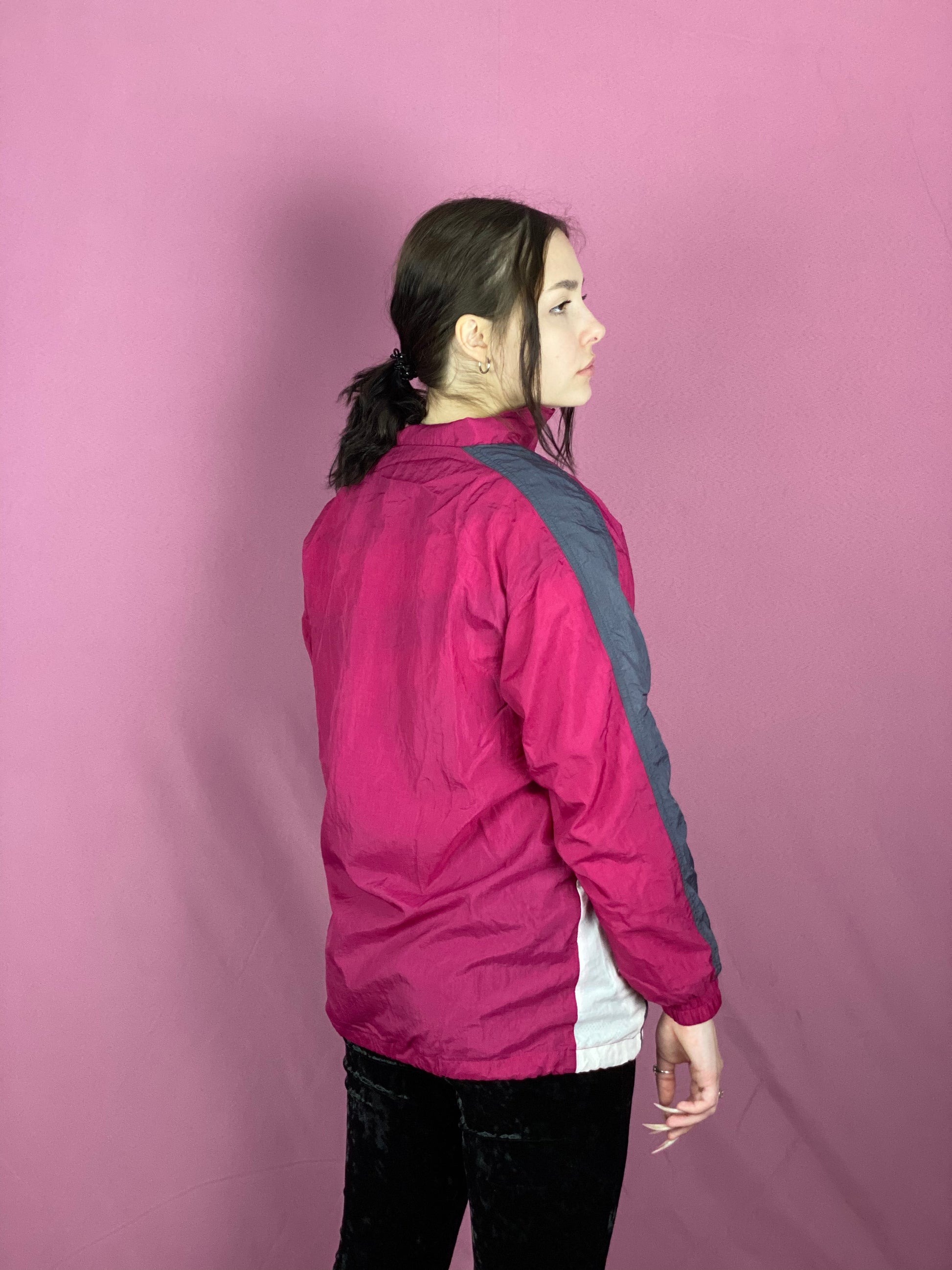 90s Mars Vintage Women's Windbreaker Jacket - Medium Pink Nylon