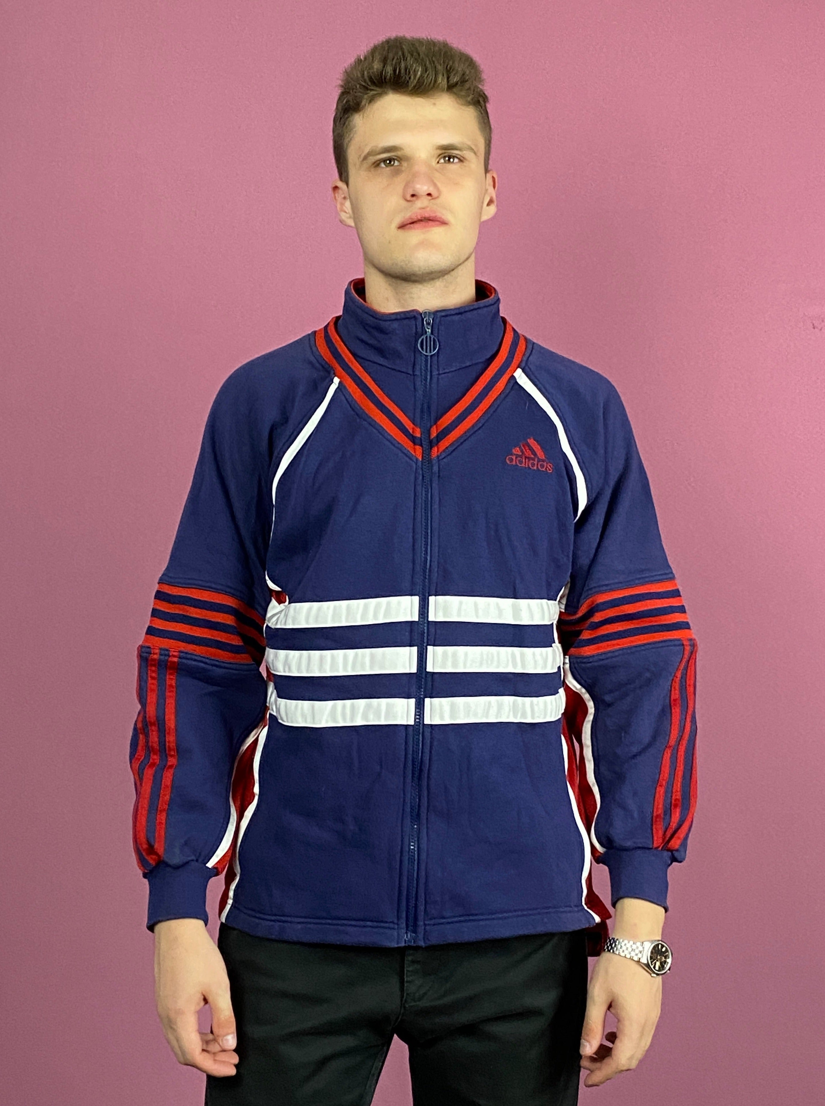 Navy blue adidas track jacket hotsell