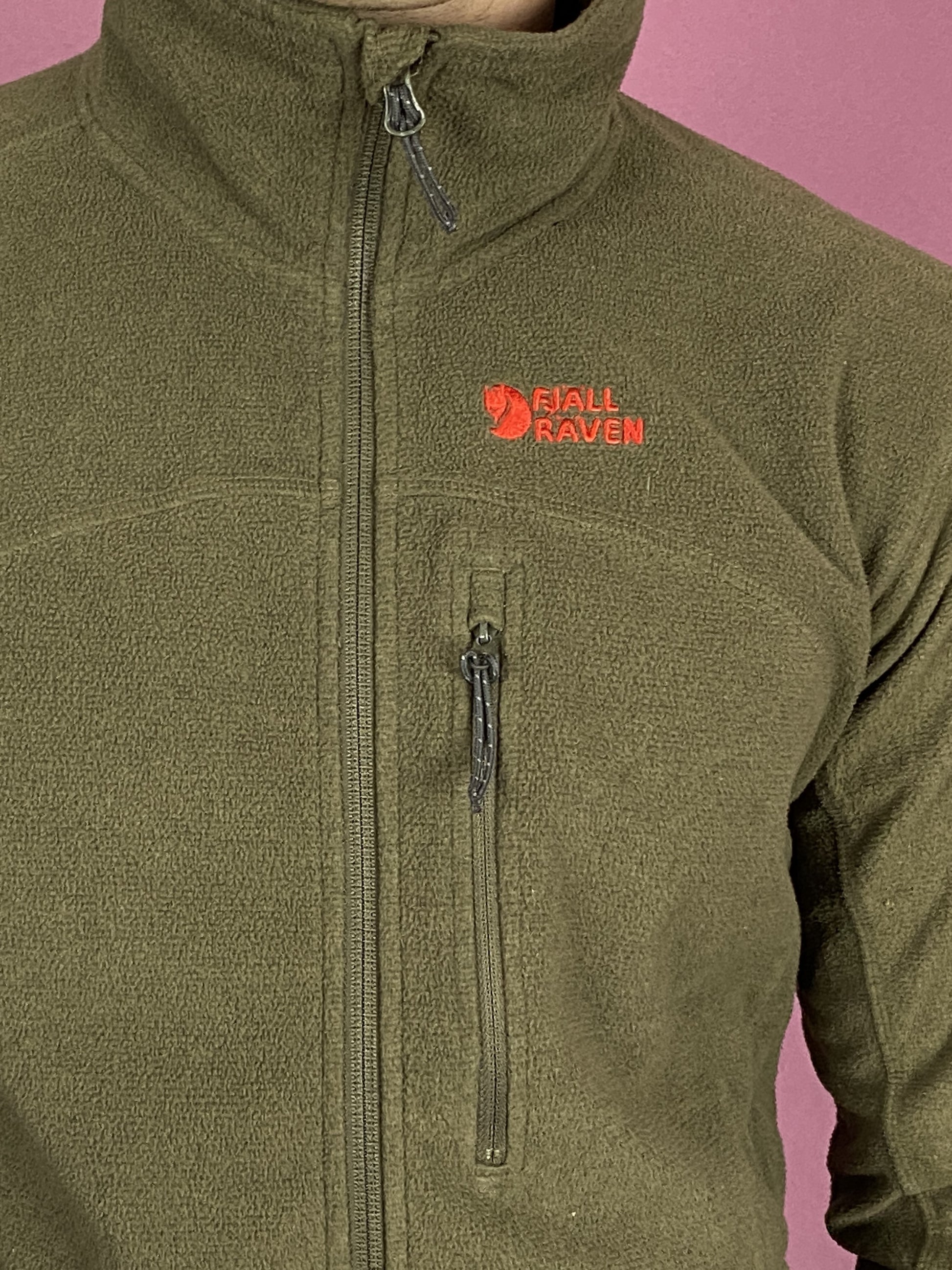 Fjallraven Vintage Men's Full Zip Fleece - Medium Khaki Polyester