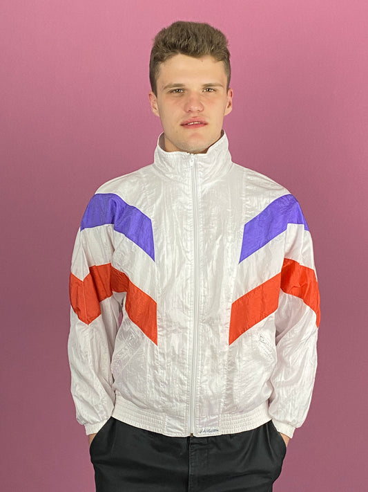 Flagship Vintage Men's Windbreaker Jacket - Small White Nylon