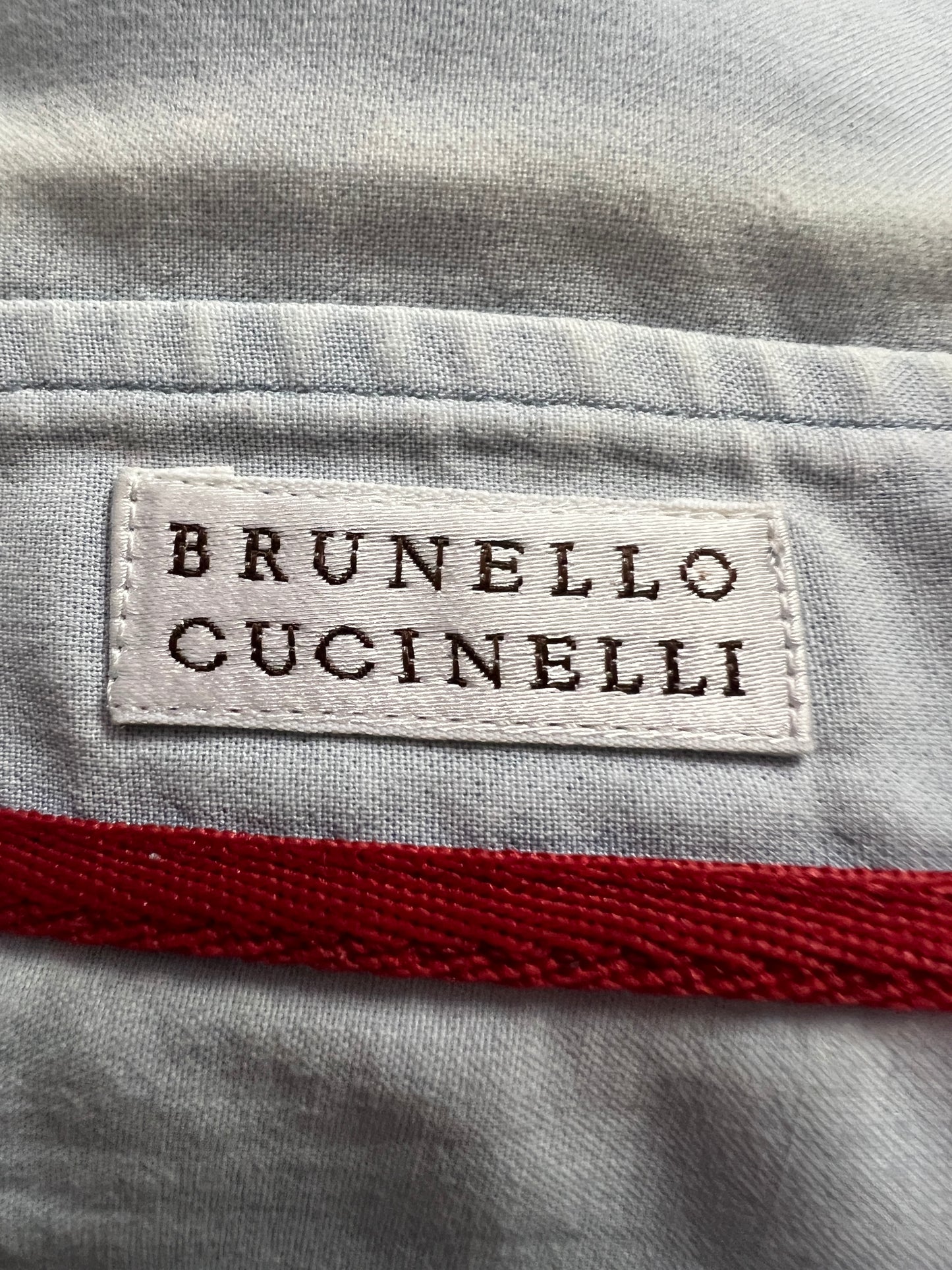 Brunello Cucinelli Vintage Men's Twill Shirt - M Light Blue Cotton