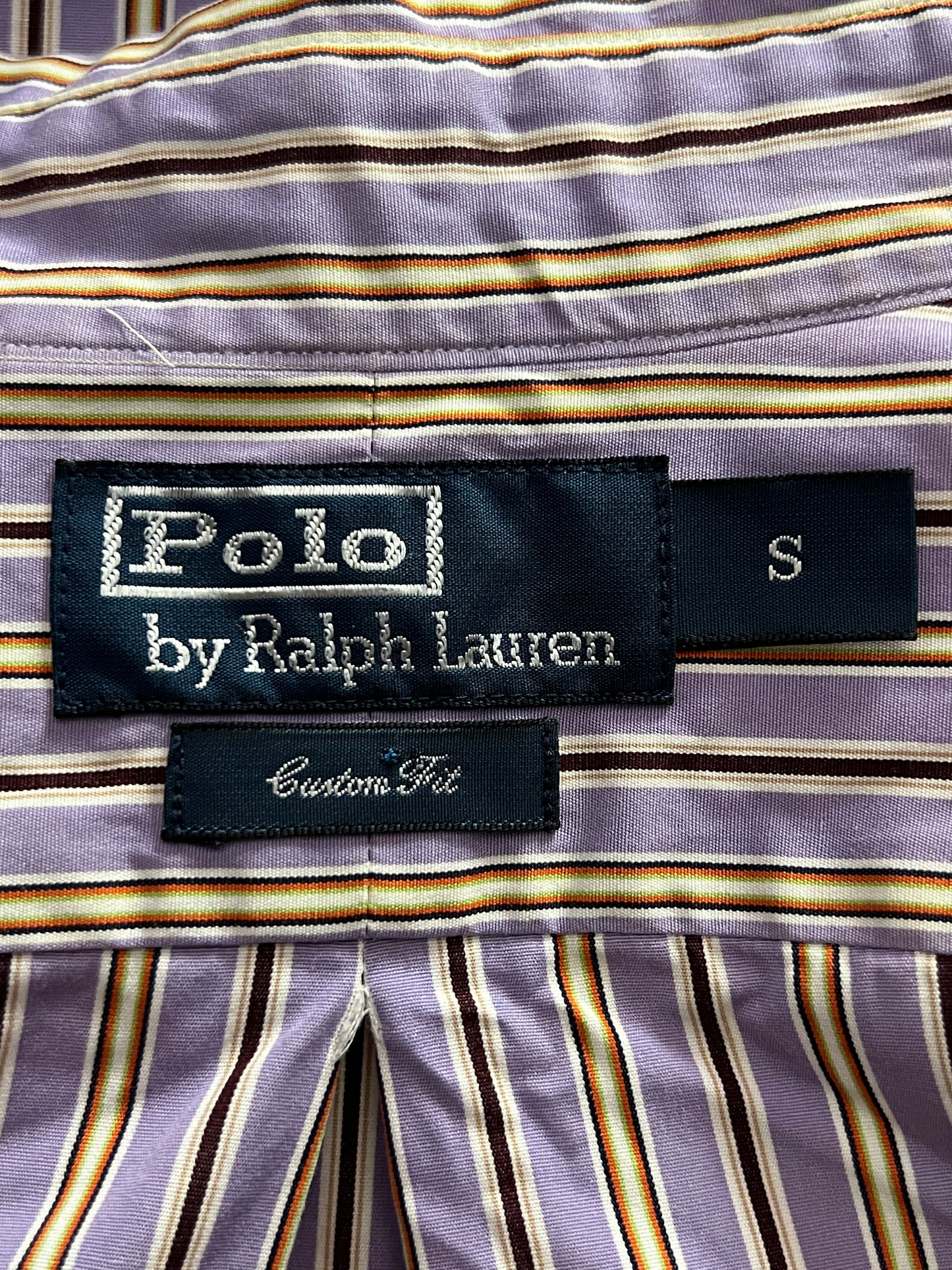 90s Polo by Ralph Lauren Vintage Men's Striped Shirt - S Purple Cotton