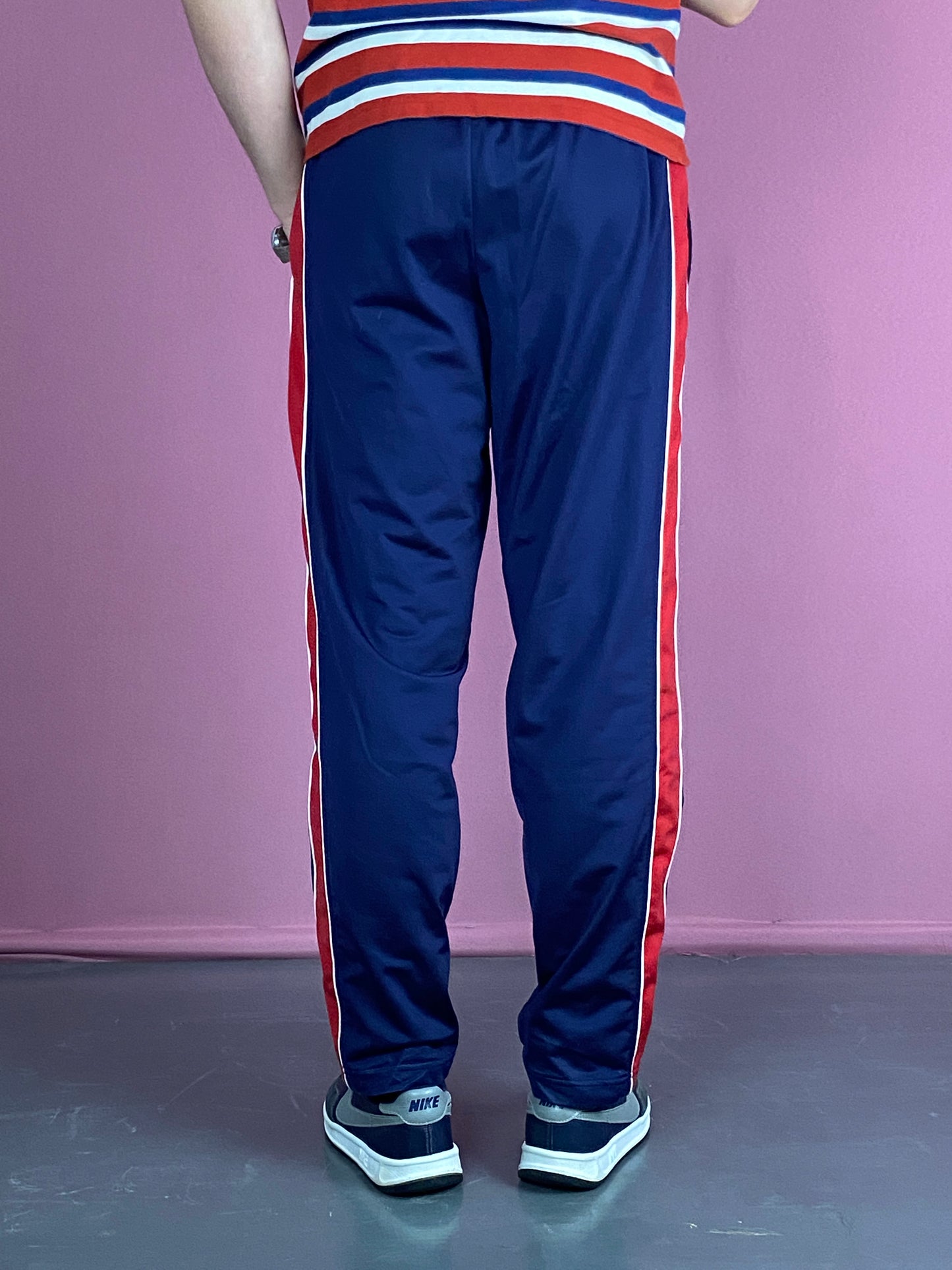 90s Fila Vintage Men's Track Pants - M Blue Polyester Blend