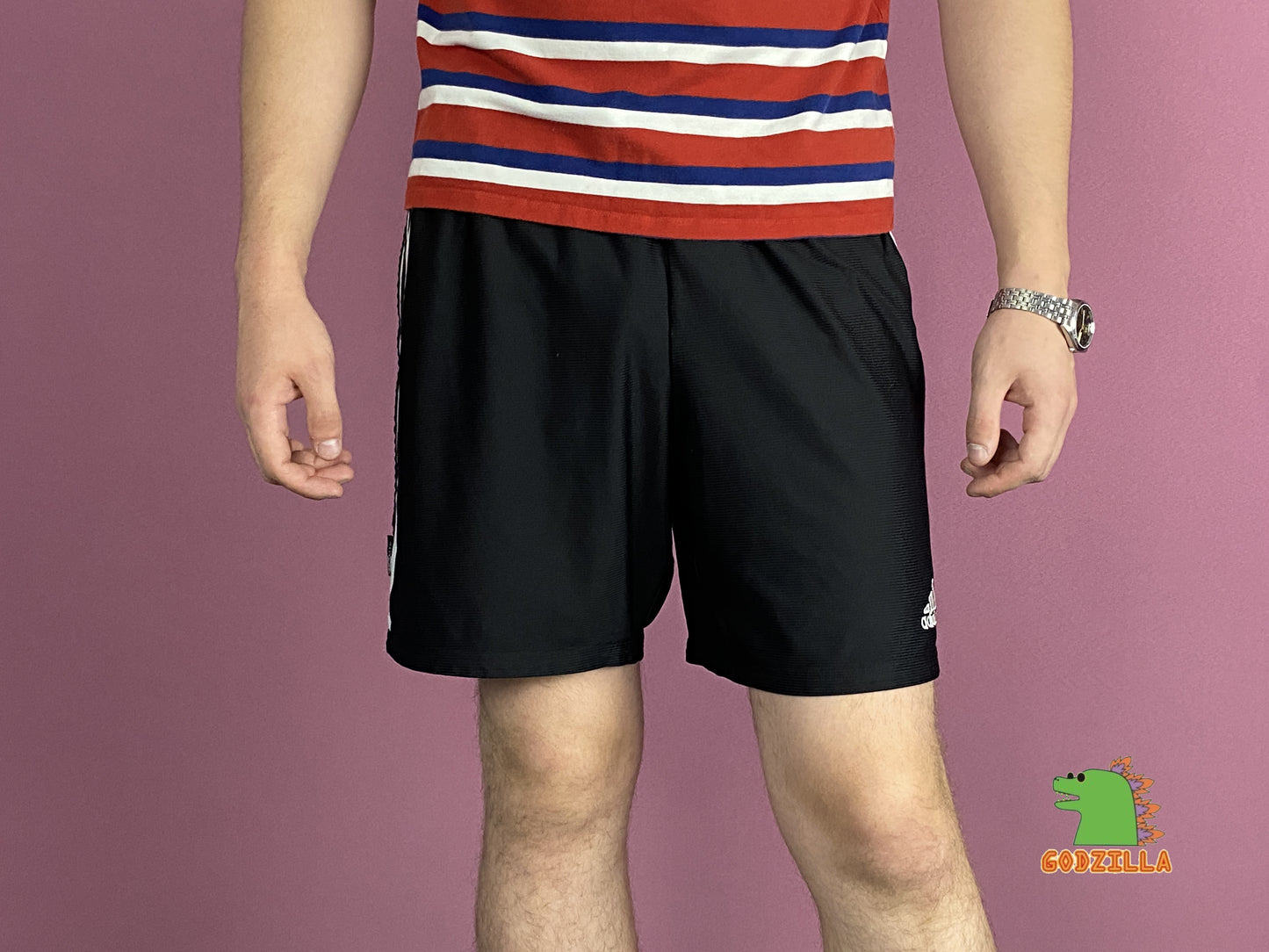 Adidas Vintage Men's Track Shorts - XL Black Polyester