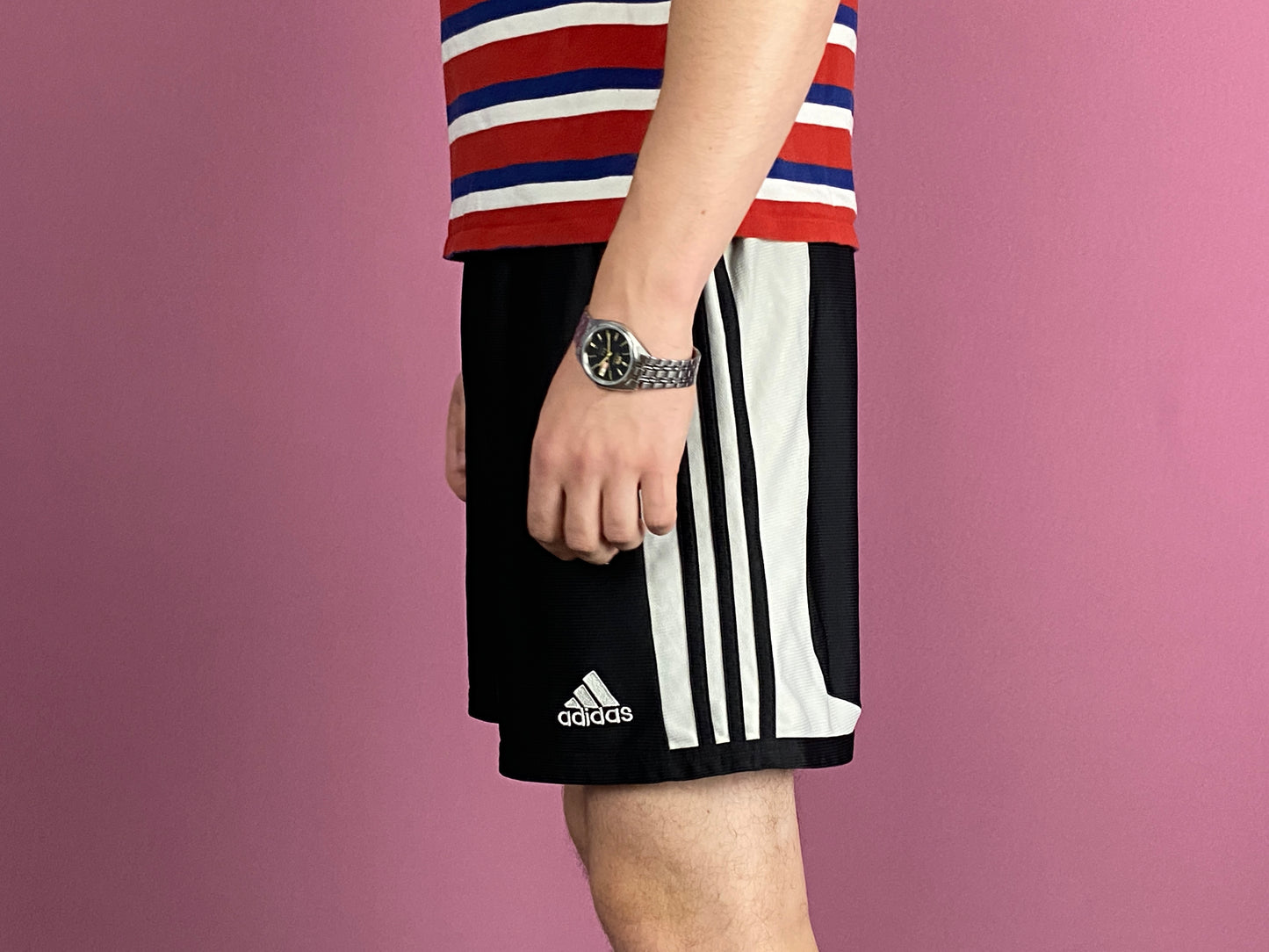 Adidas Vintage Men's Track Shorts - XL Black Polyester