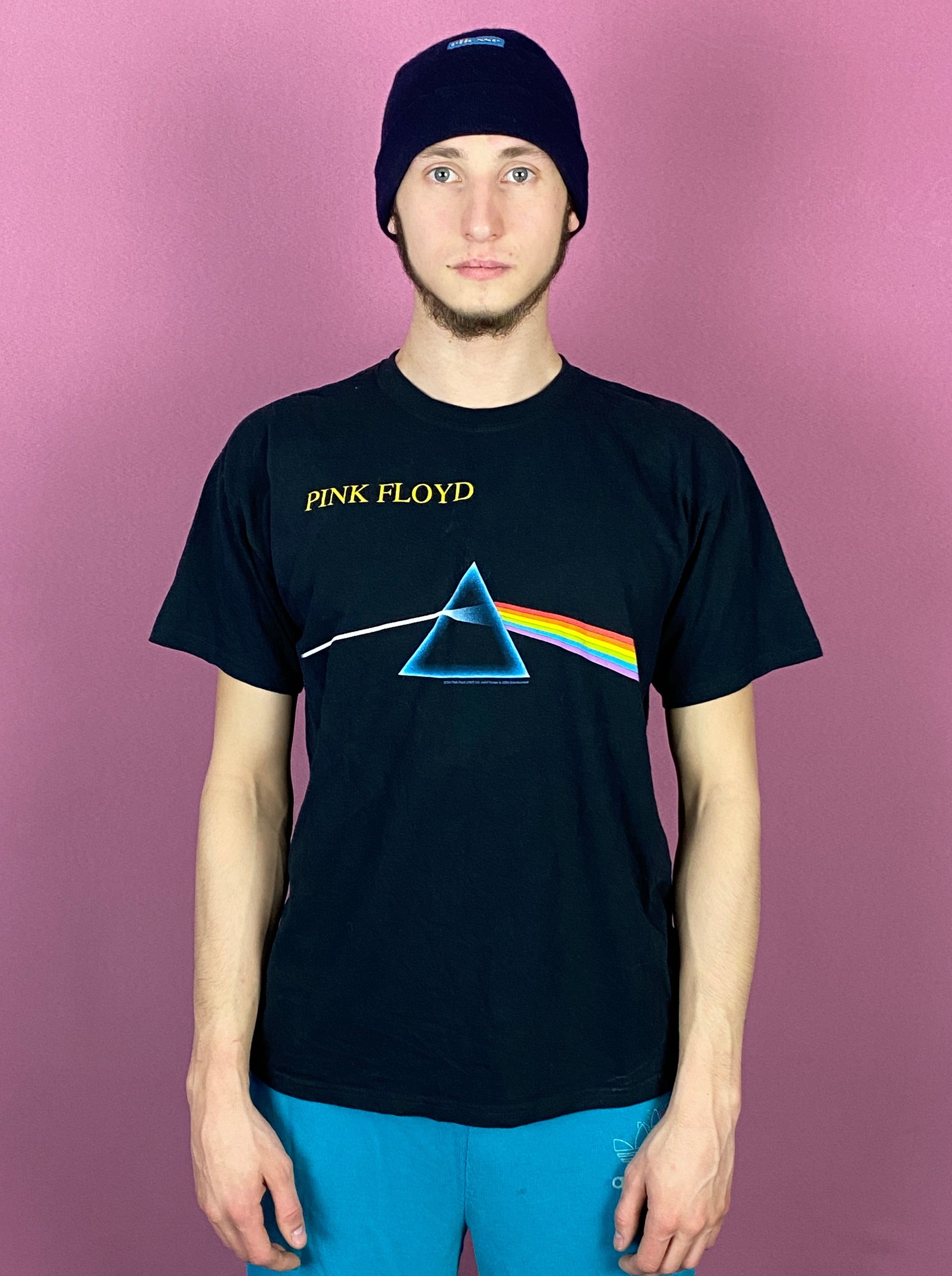 2008 Pink Floyd Dark Side of the Moon Vintage Band T-Shirt - L Black Cotton