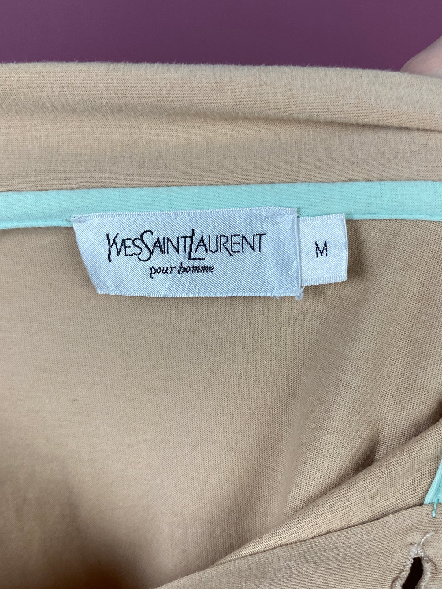 Yves Saint Laurent Vintage Men's Polo Shirt - Medium Beige Cotton