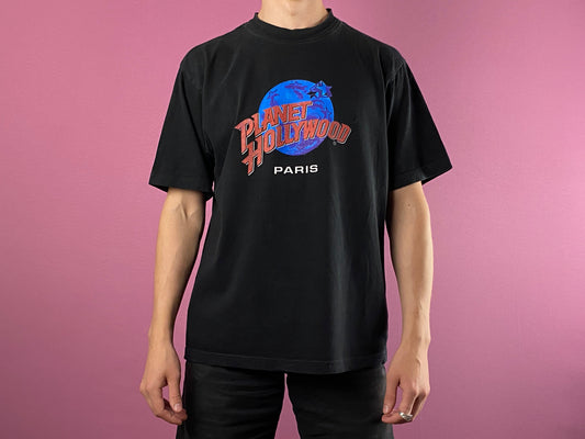 1998 Planet Hollywood Paris 90s Vintage Men's T-Shirt - M Black Cotton