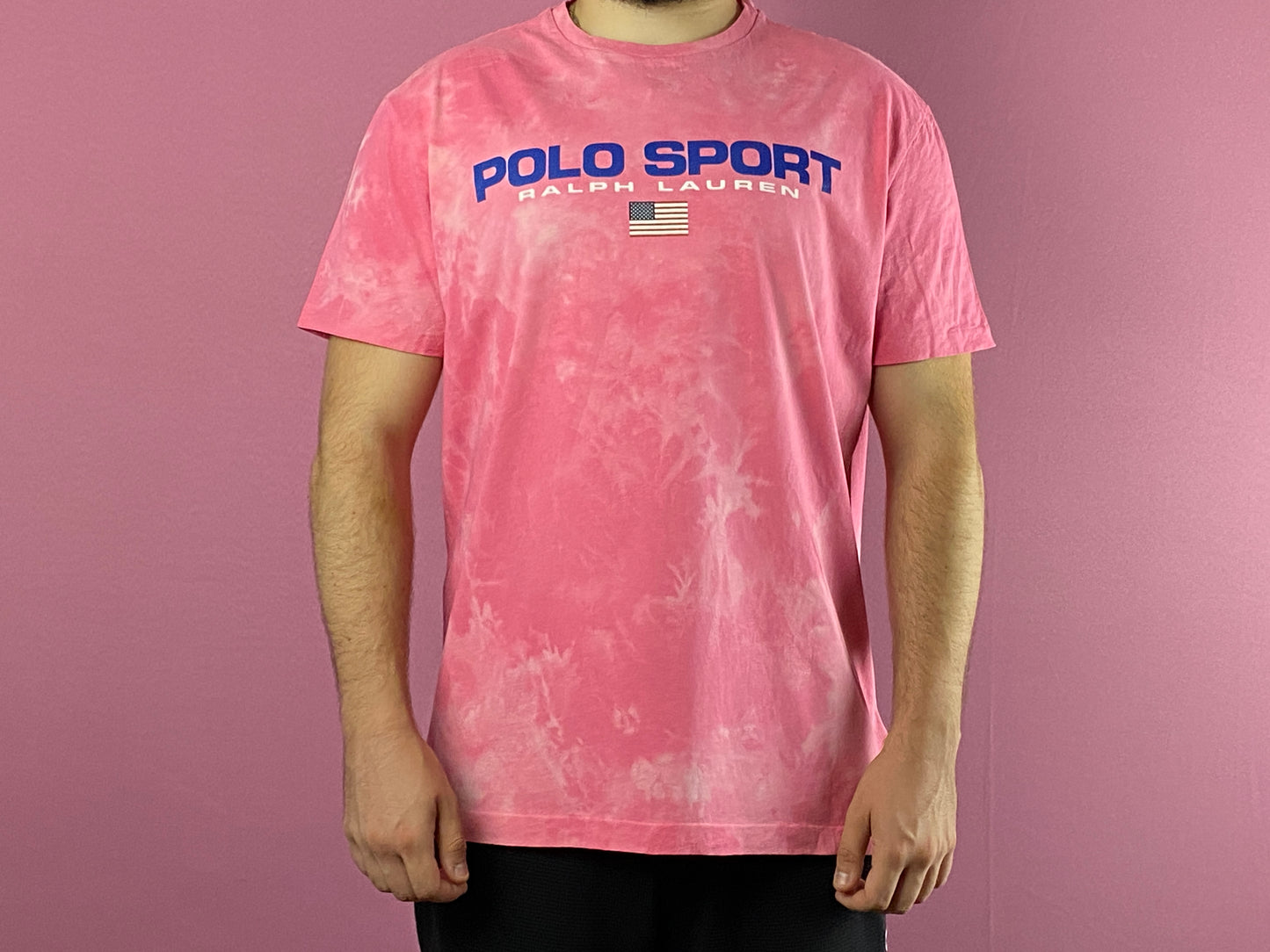 Polo Sport Ralph Lauren Vintage Men's Tie Dye T-Shirt - L Pink Cotton