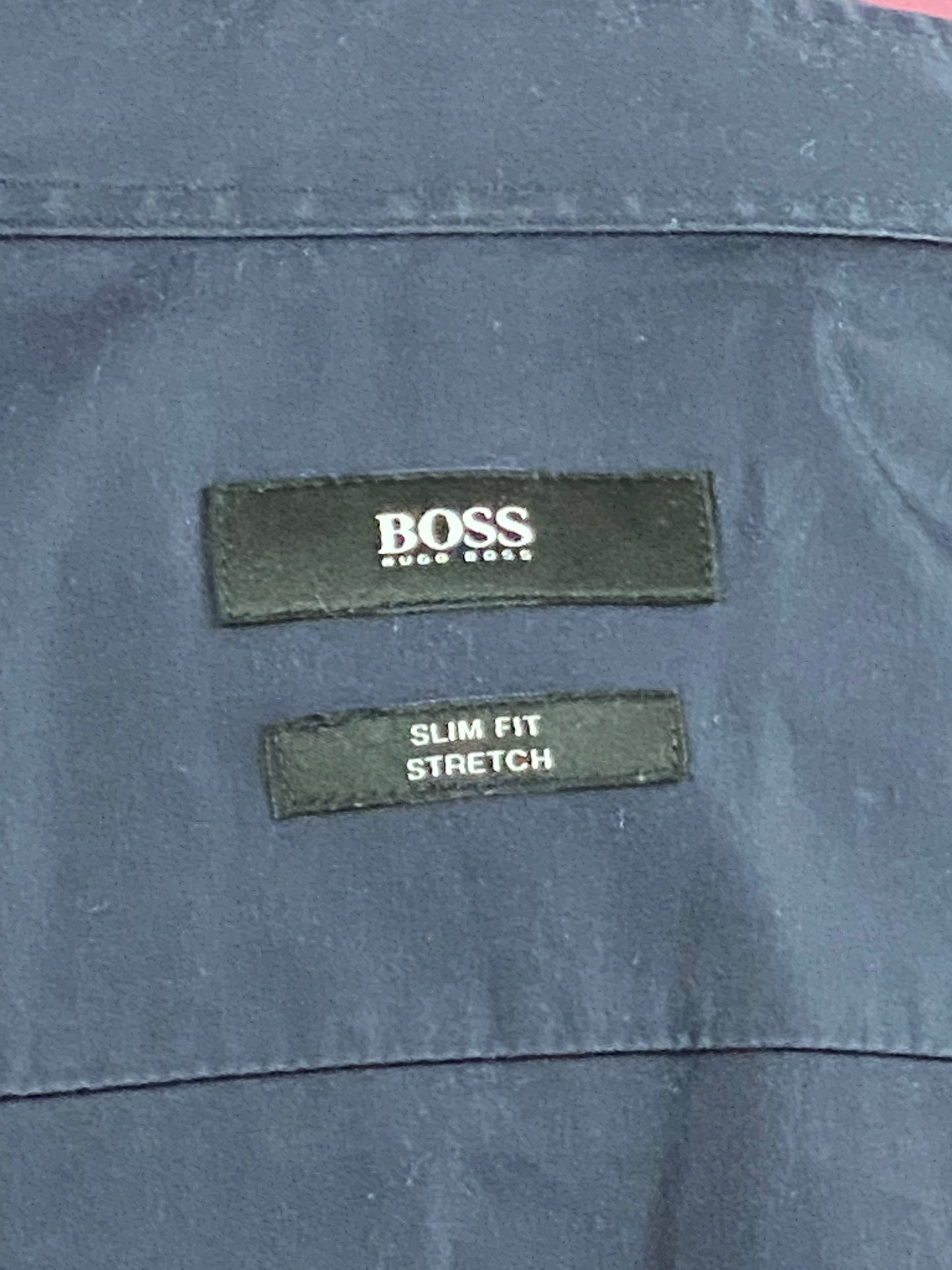 Hugo Boss Vintage Men's Shirt - Small Navy Blue Cotton Blend