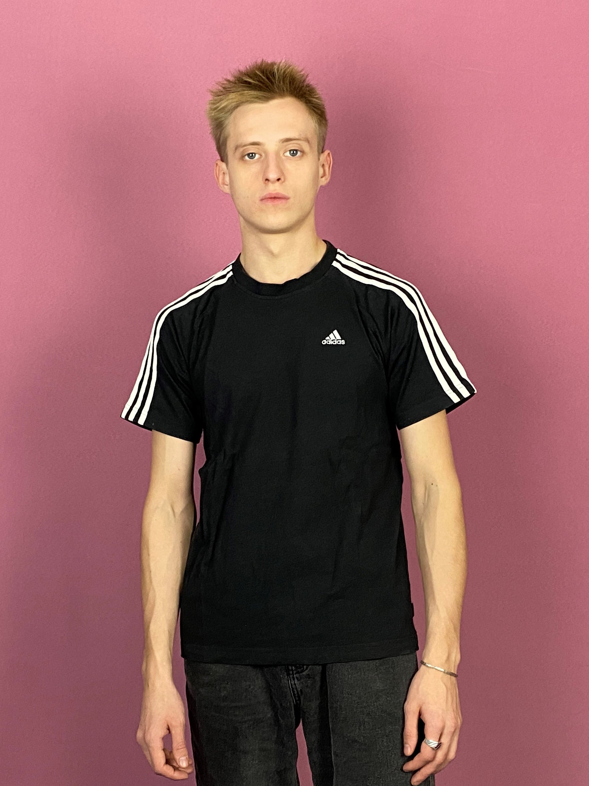 Adidas Vintage Men's T-Shirt - Small Black Cotton