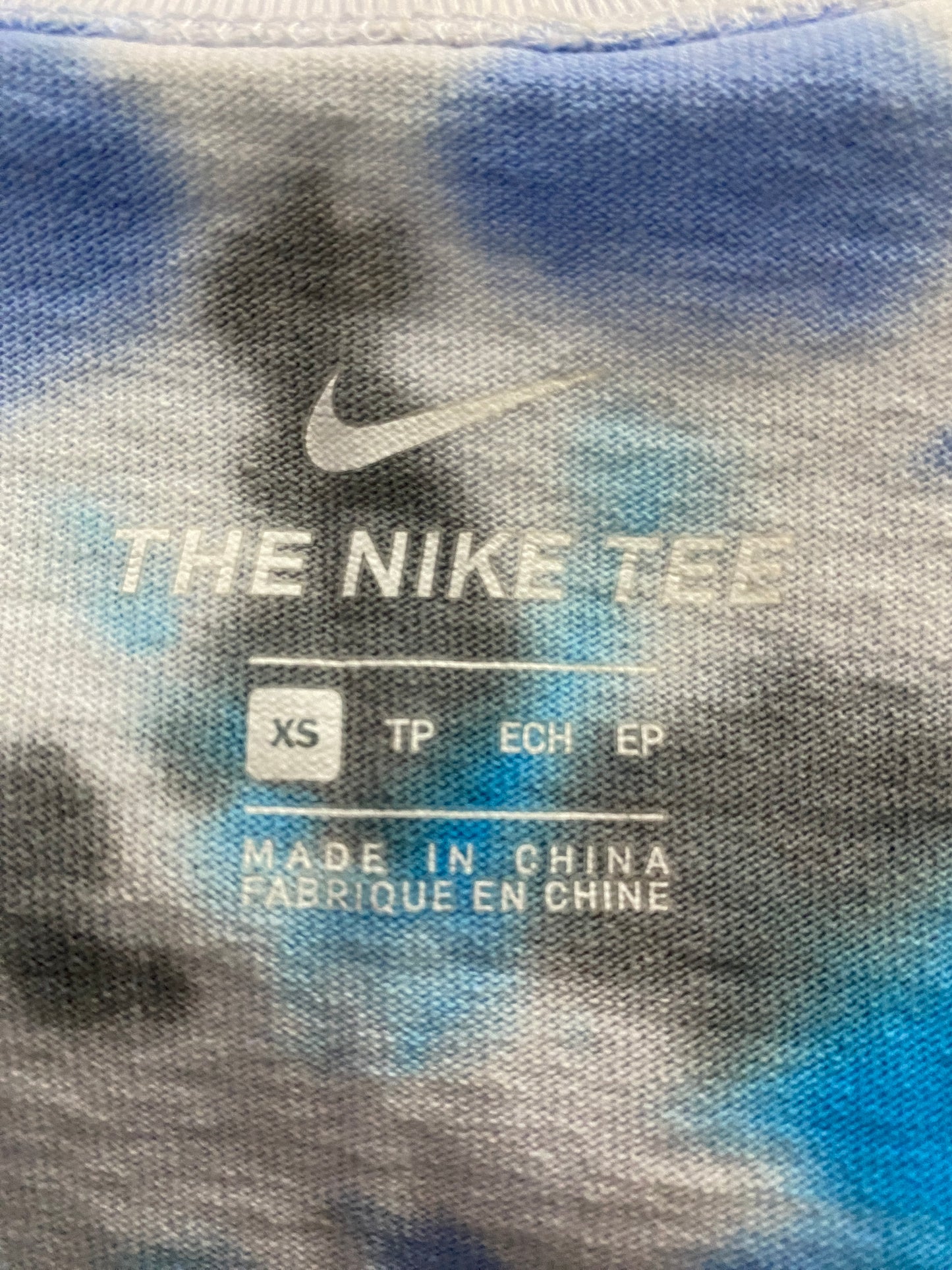 Nike Sportswear Men's Tie Dye T-Shirt - XS Blue & White Cotton