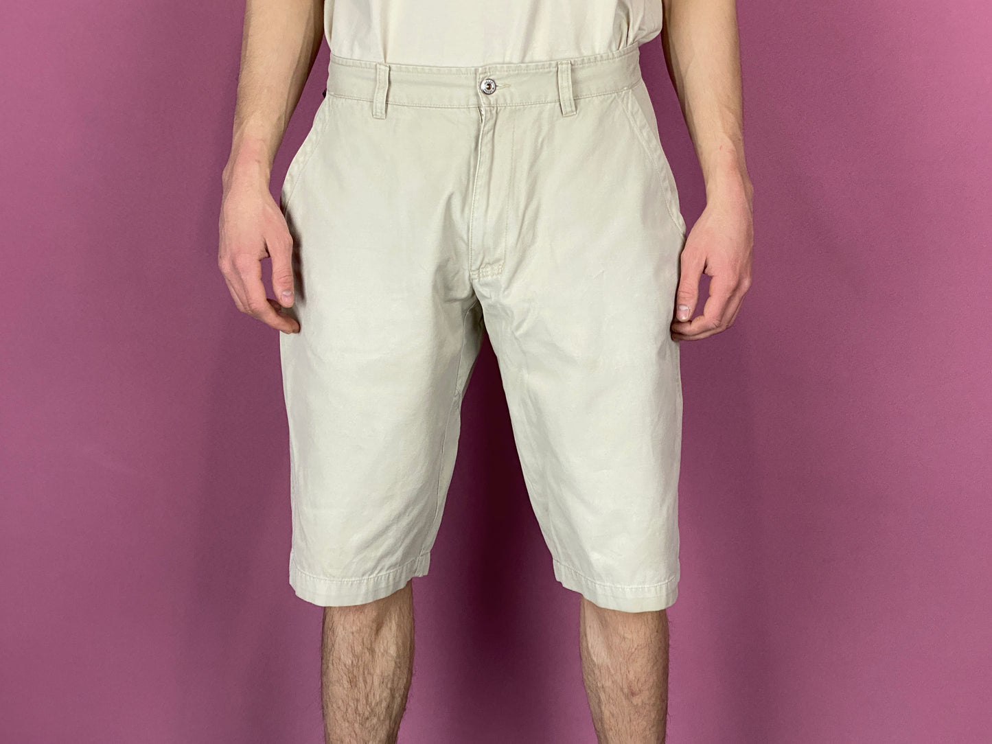 Helly Hansen Vintage Men's Bermuda Shorts - 34 White Cotton