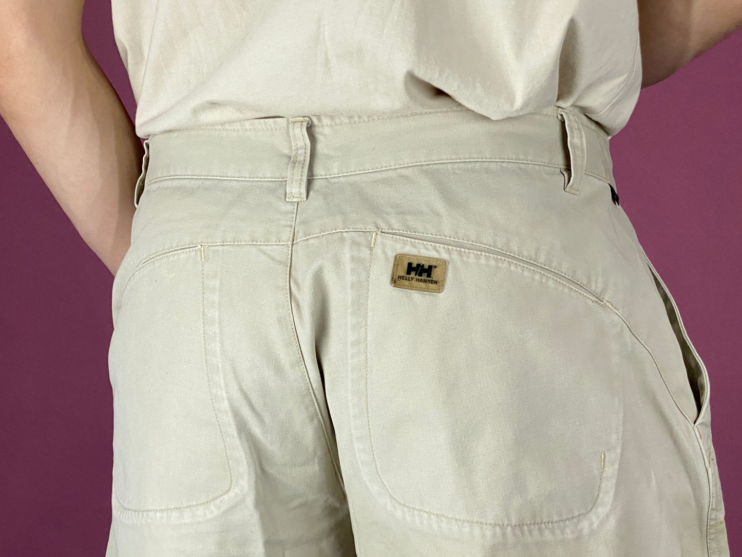 Helly Hansen Vintage Men's Bermuda Shorts - 34 White Cotton