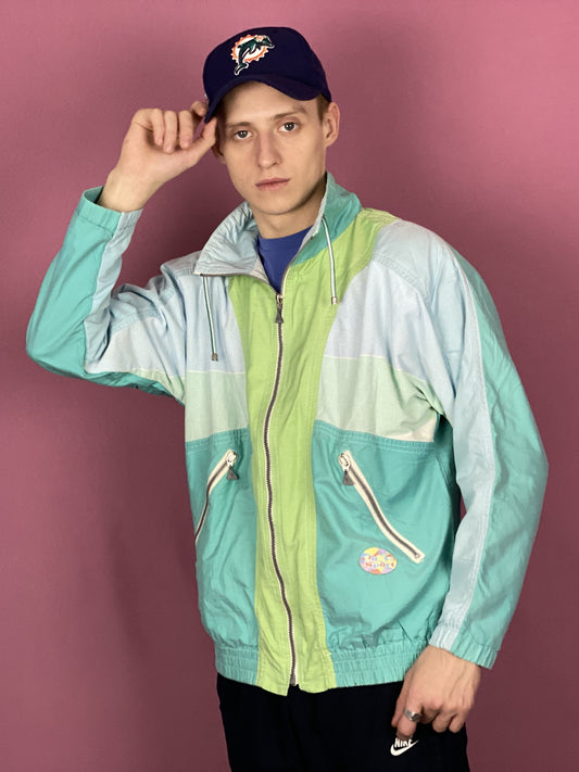 90s Luhta Sport Vintage Men's Windbreaker Jacket - Small Green Polyester