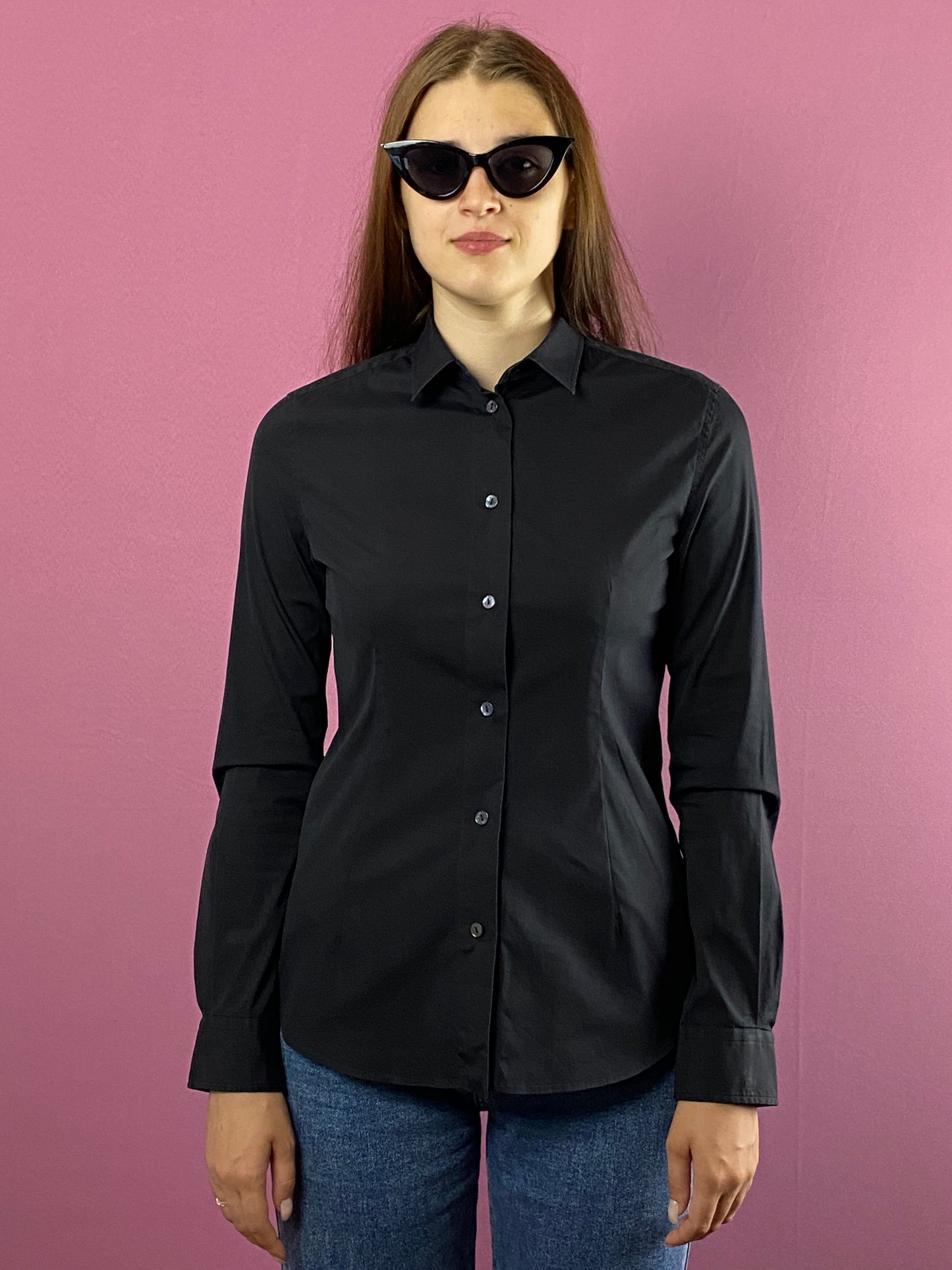 Dolce & Gabbana Vintage Women's Dress Shirt - L Black Cotton