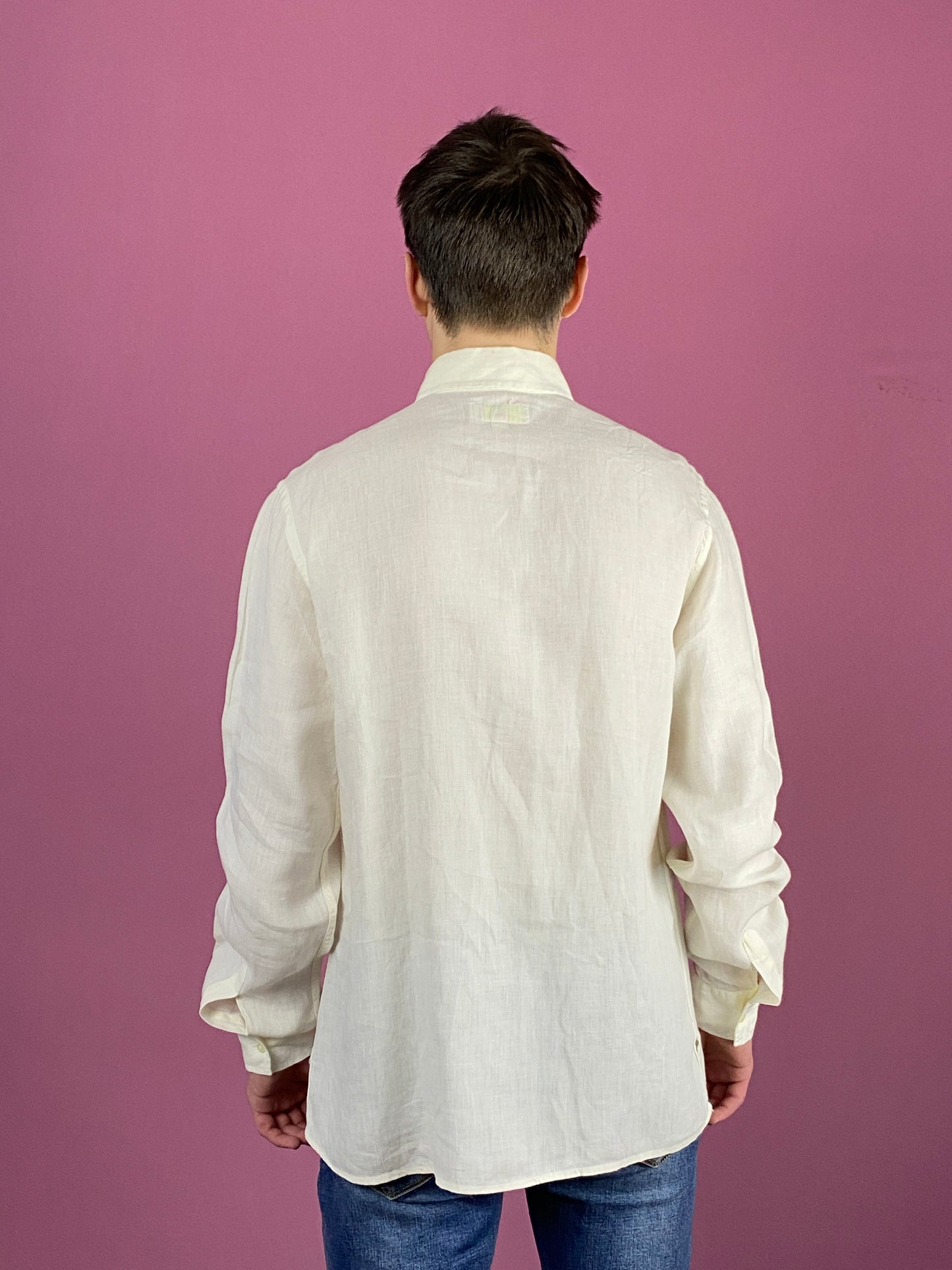 Etro Vintage Men's Shirt - Medium White Linen