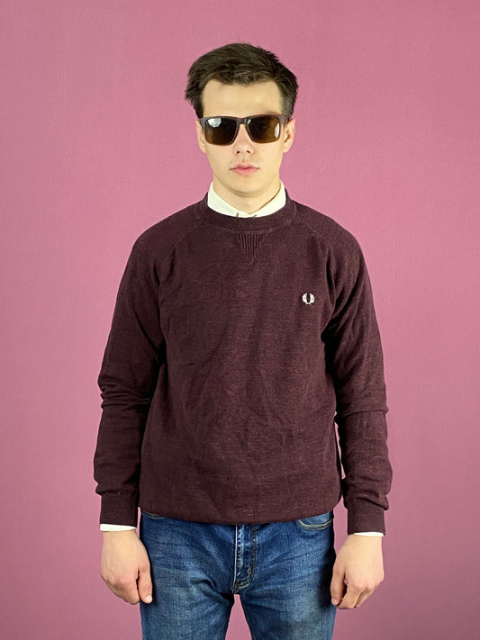 Fred Perry Vintage Men's Sweater - Large Red Cotton