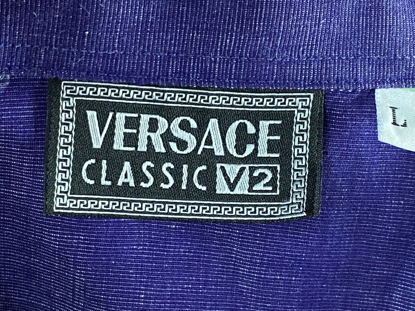 90s Versace Classic Vintage Men's Shirt - L Purple Cotton