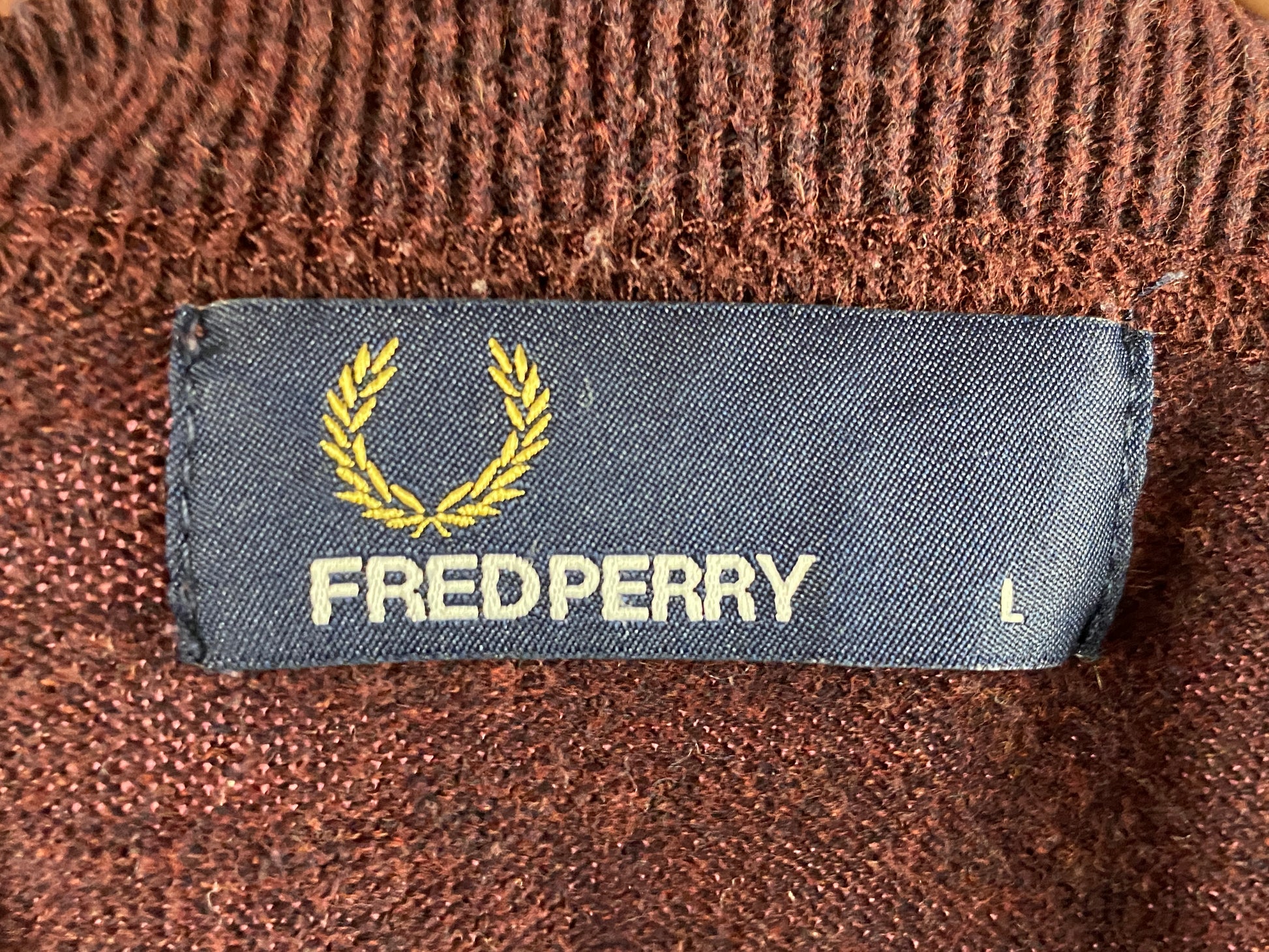 Fred Perry Vintage Men's Sweater - Large Red Cotton