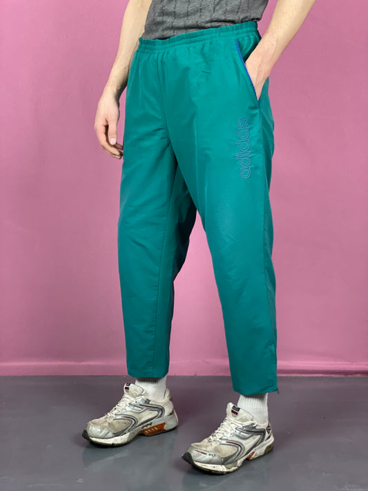 90s Adidas Vintage Men's Track Pants - M Green Polyester