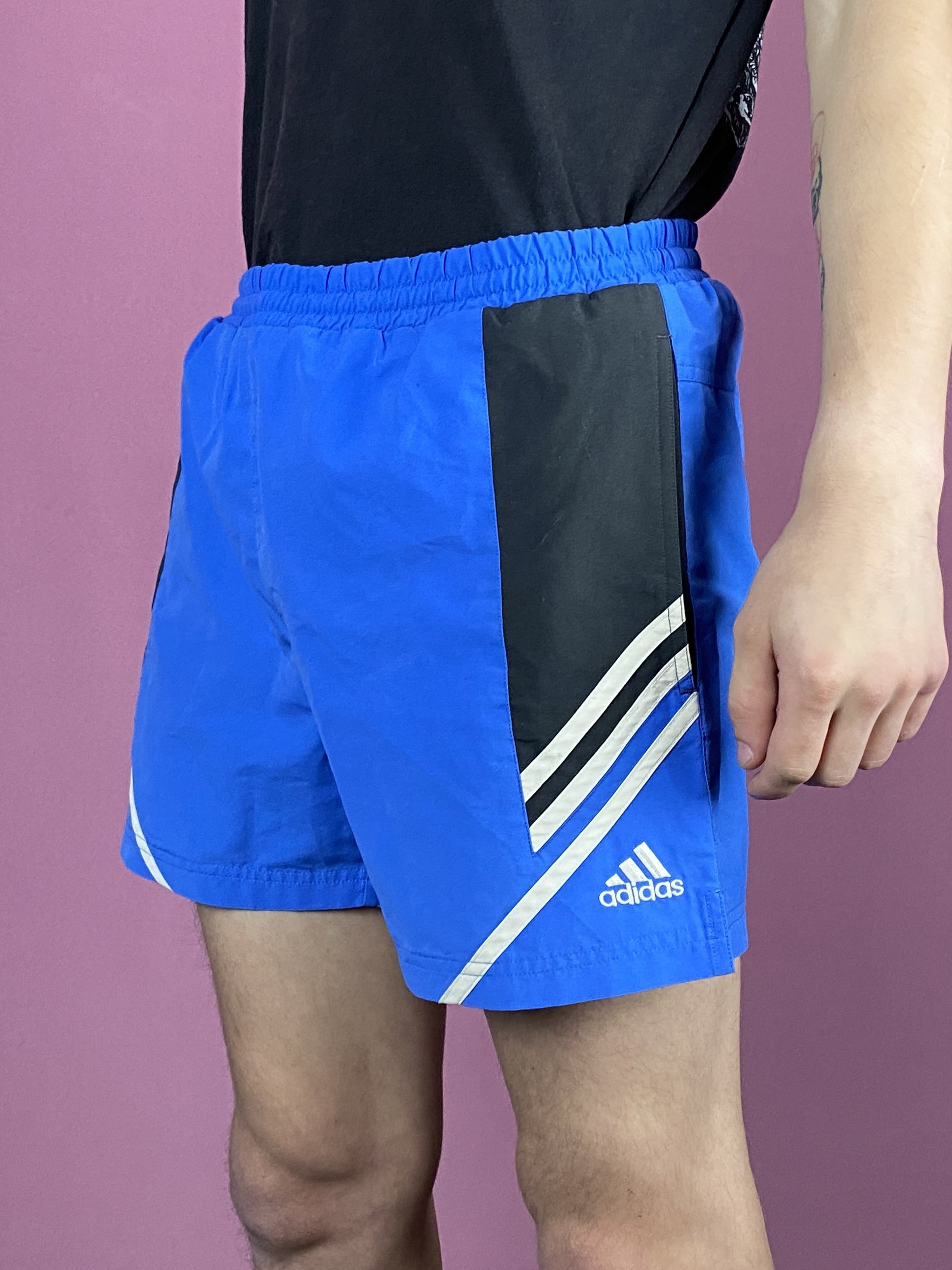 Adidas Vintage Men's Sport Shorts - Medium Blue Polyester