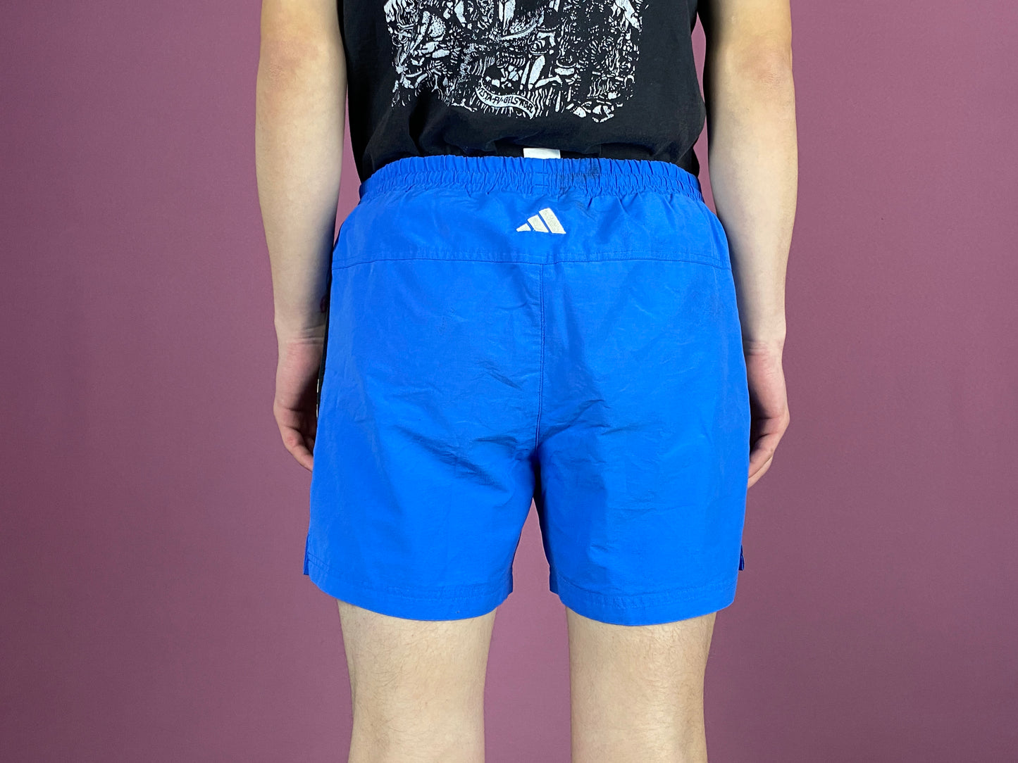 Adidas Vintage Men's Sport Shorts - Medium Blue Polyester