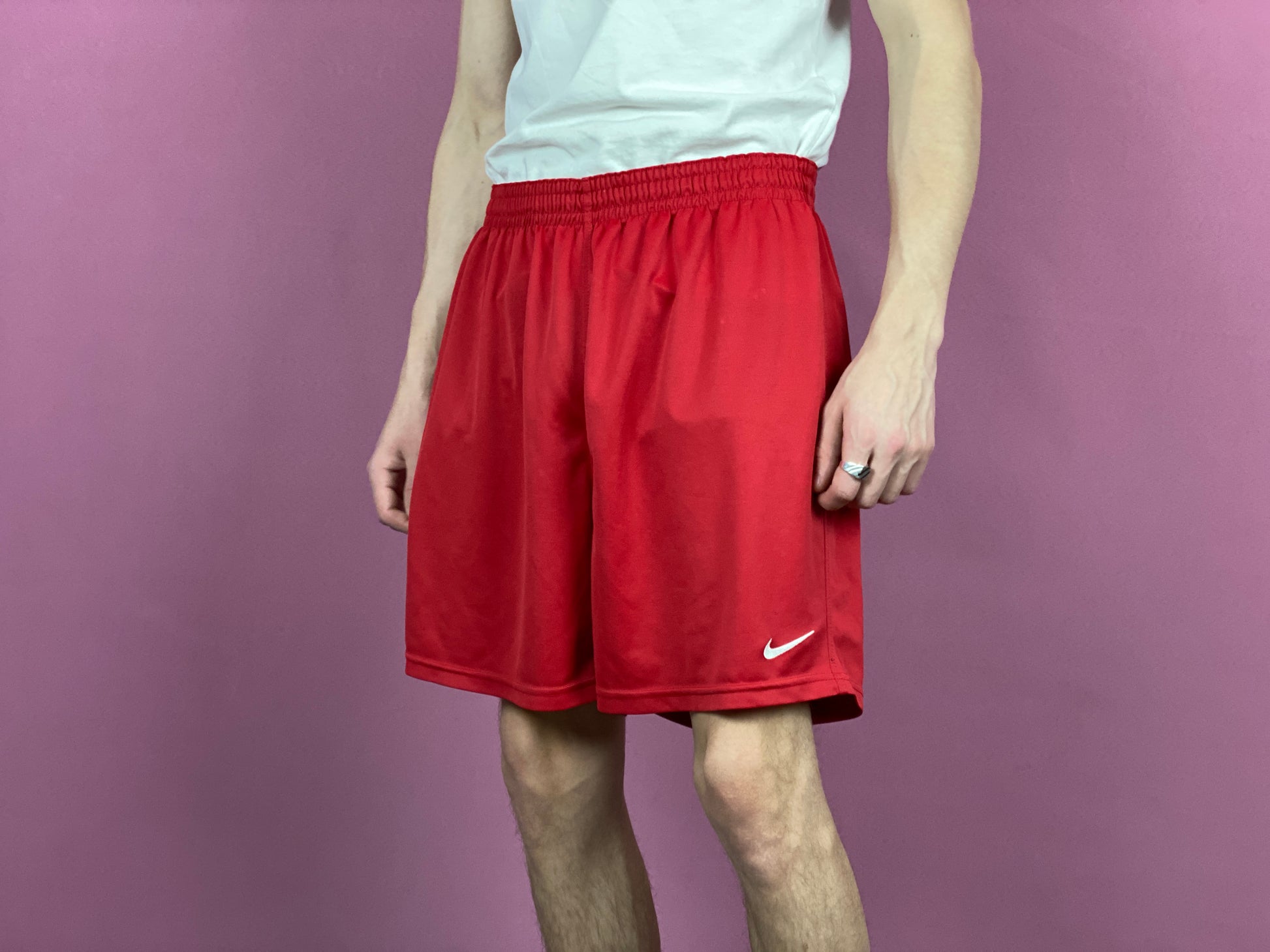 Nike Vintage Men's Track Shorts - XL Red Polyester