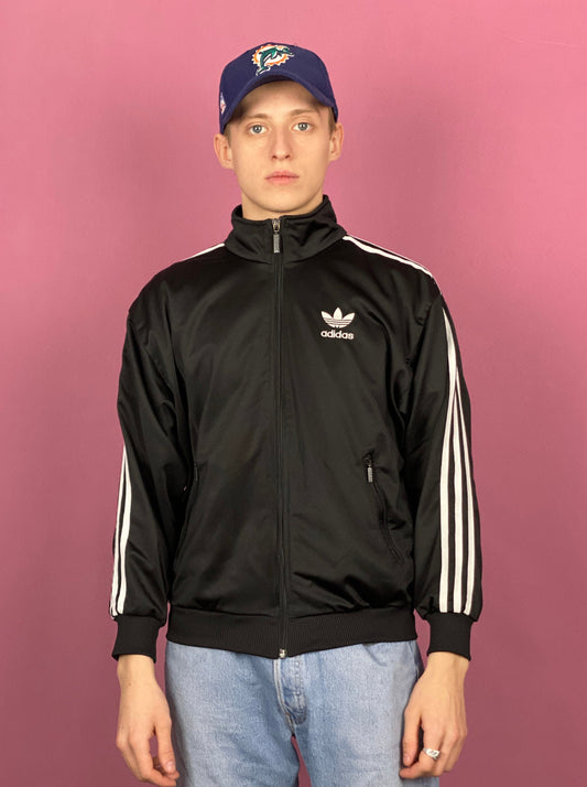 90s Adidas Vintage Men's Track Jacket - XS Black Polyester