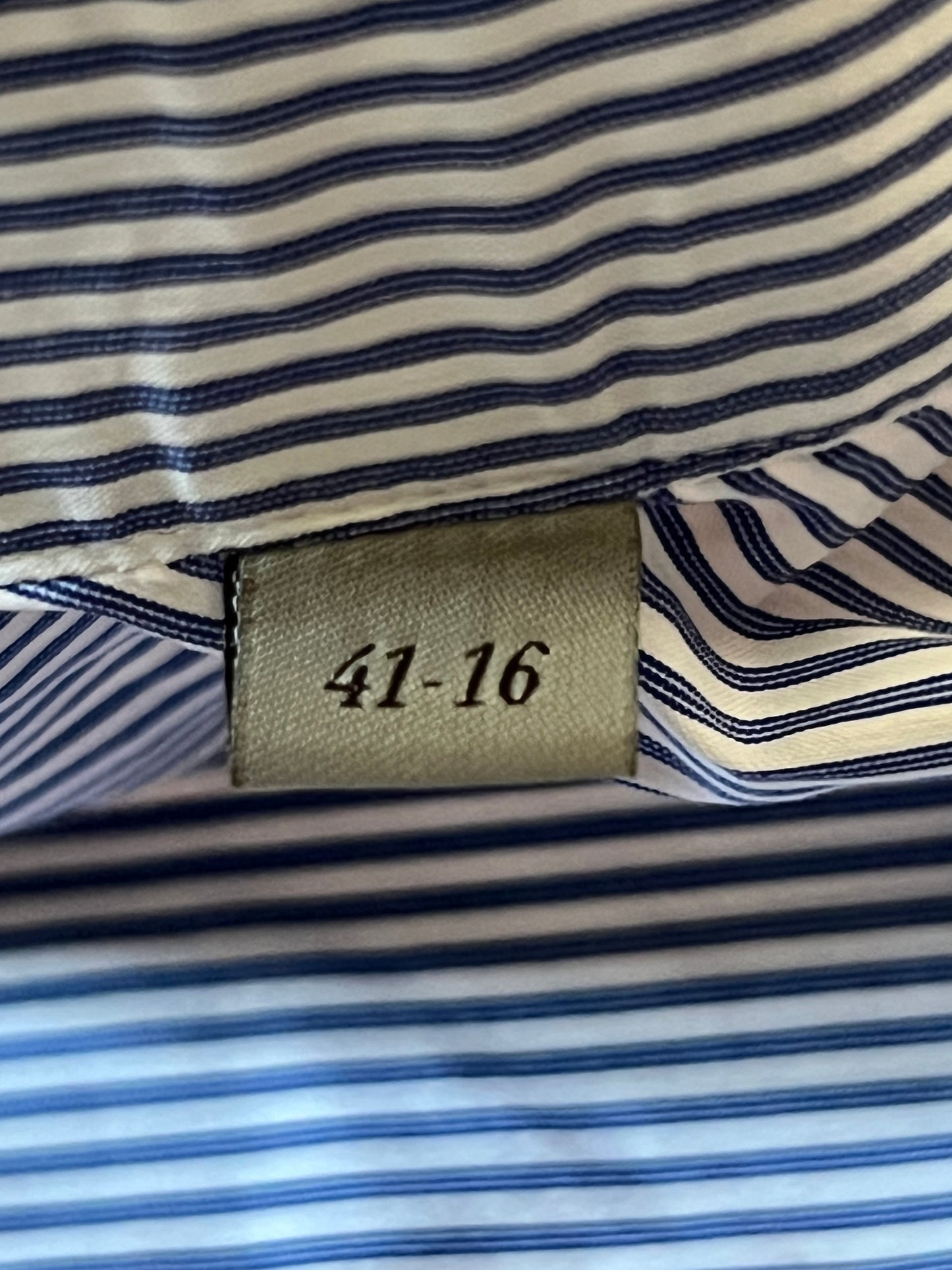 Canali Vintage Men's Striped Shirt - L White & Blue Navy Cotton