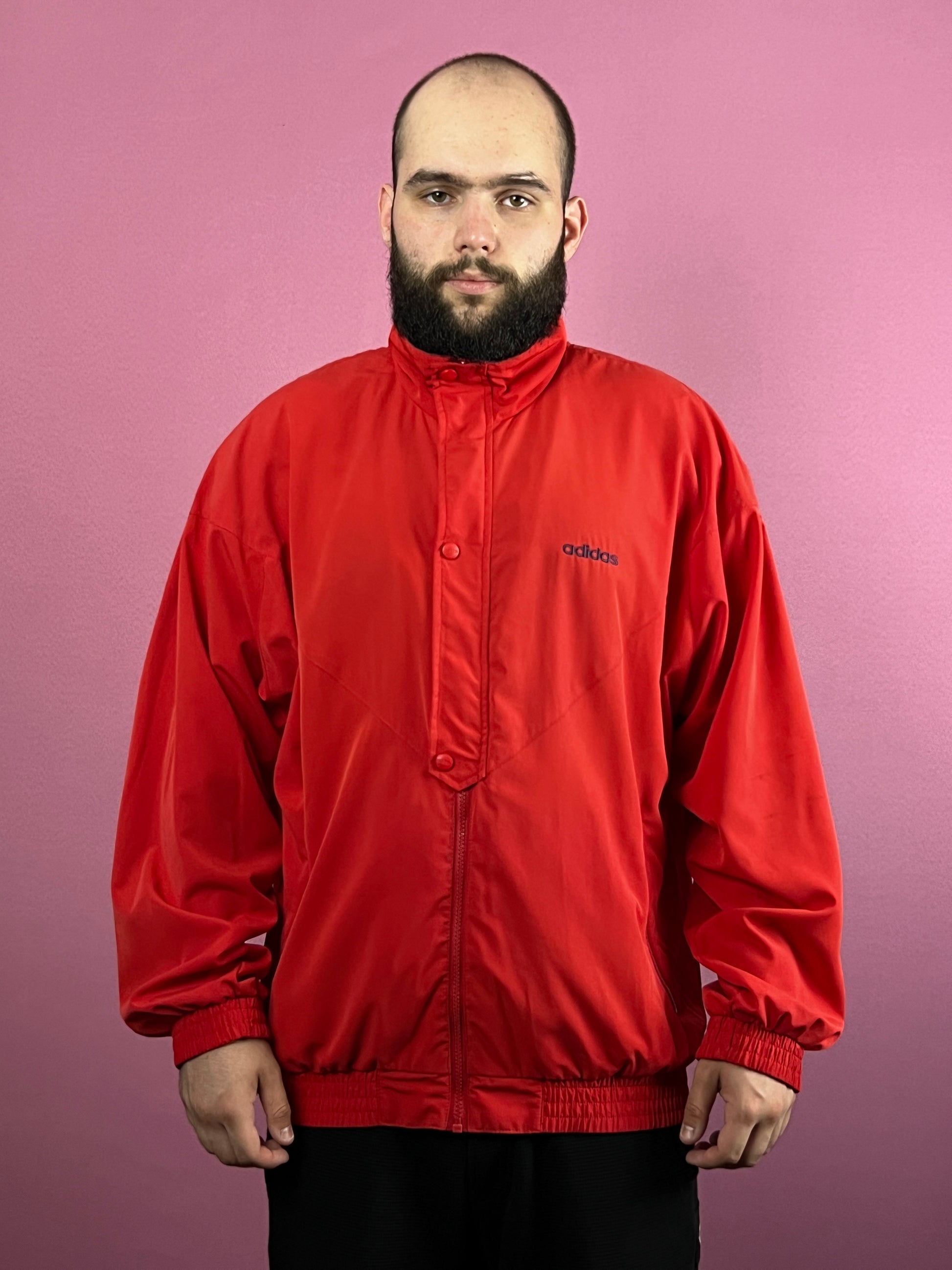 90s Adidas Vintage Men's Windbreaker Jacket - L