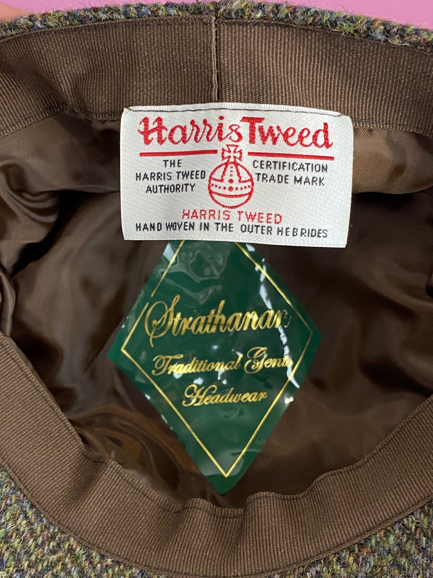 Harris Tweed Vintage Men's Flat Cap - L Brown Wool